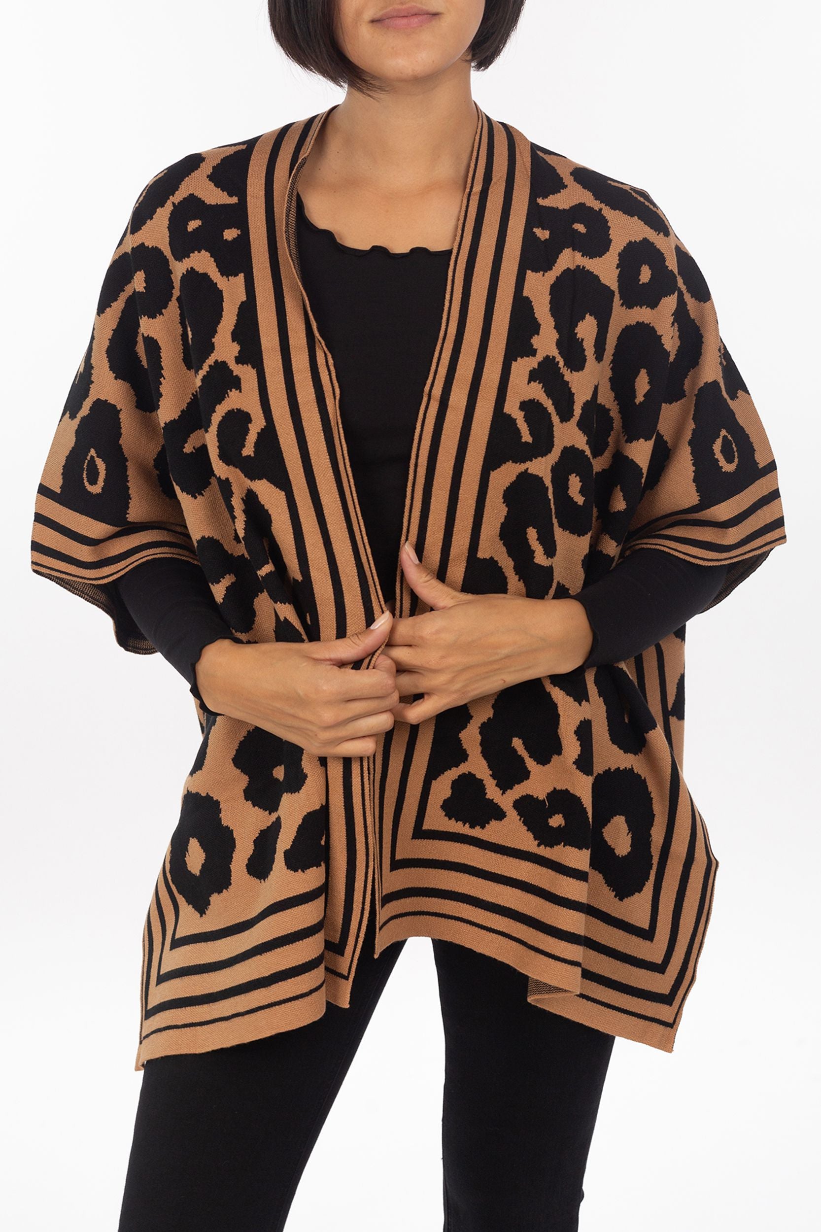 Poncho with animal pattern