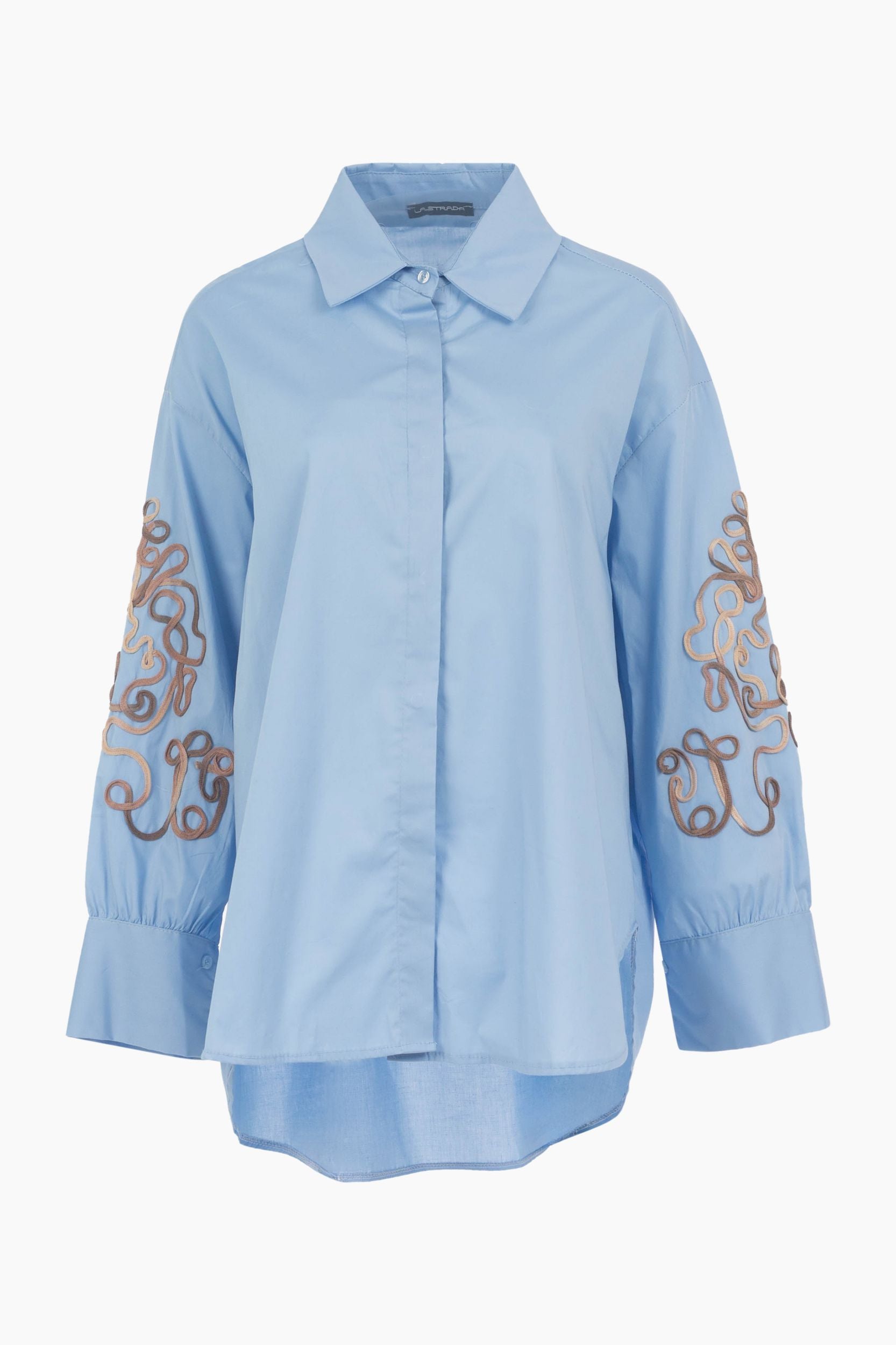 Shirt blouse met borduurwerk