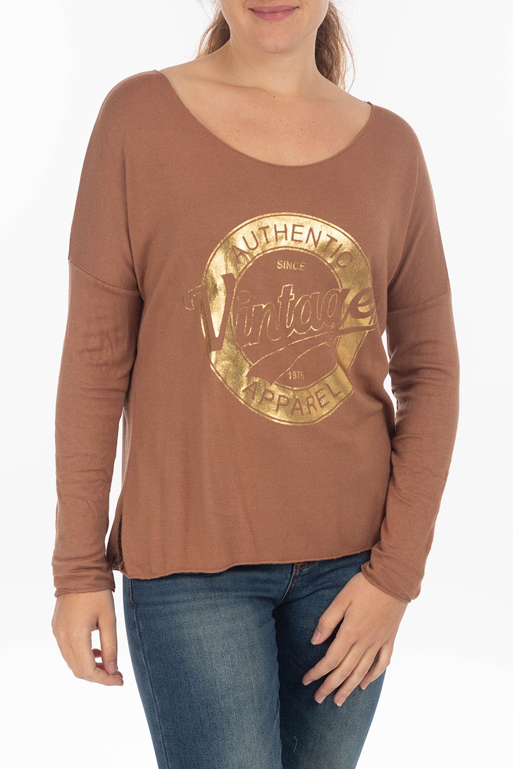 Longsleeve met een gouden print