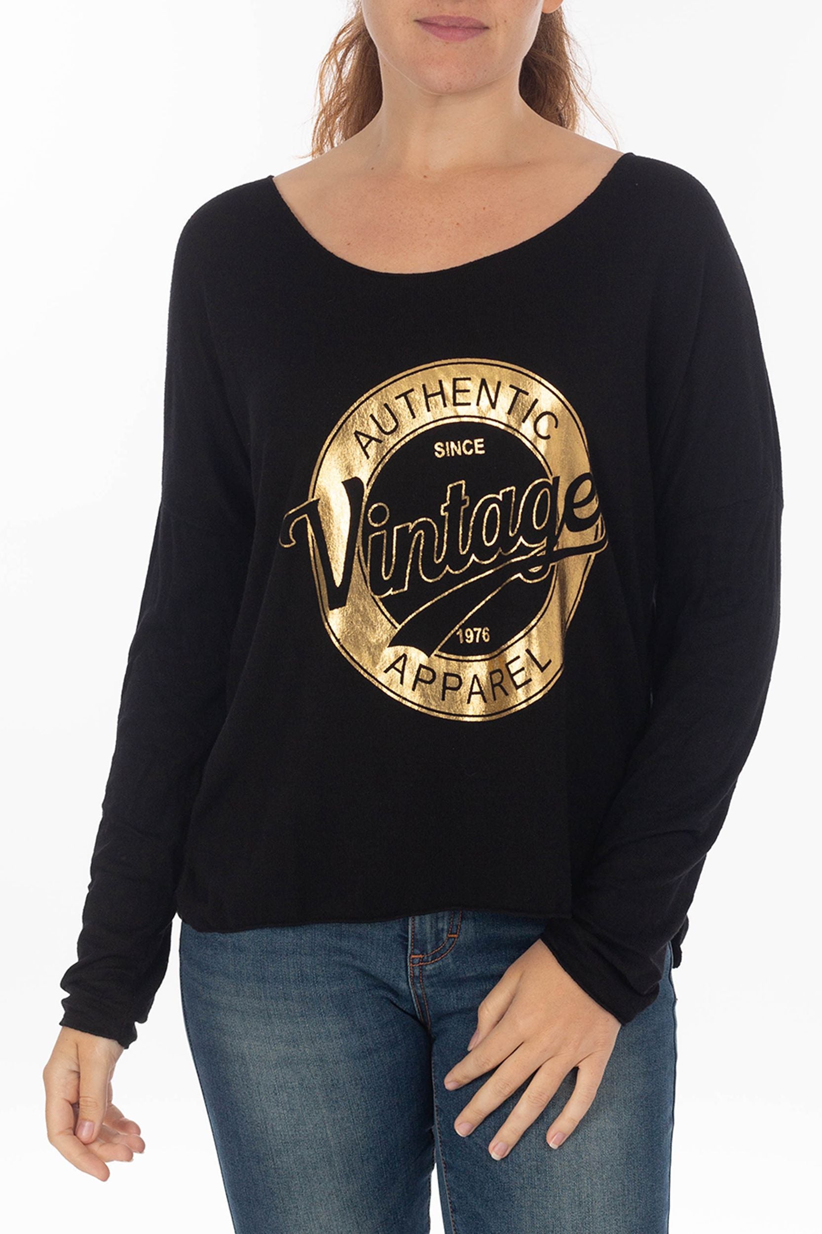 Longsleeve avec Imprimé or