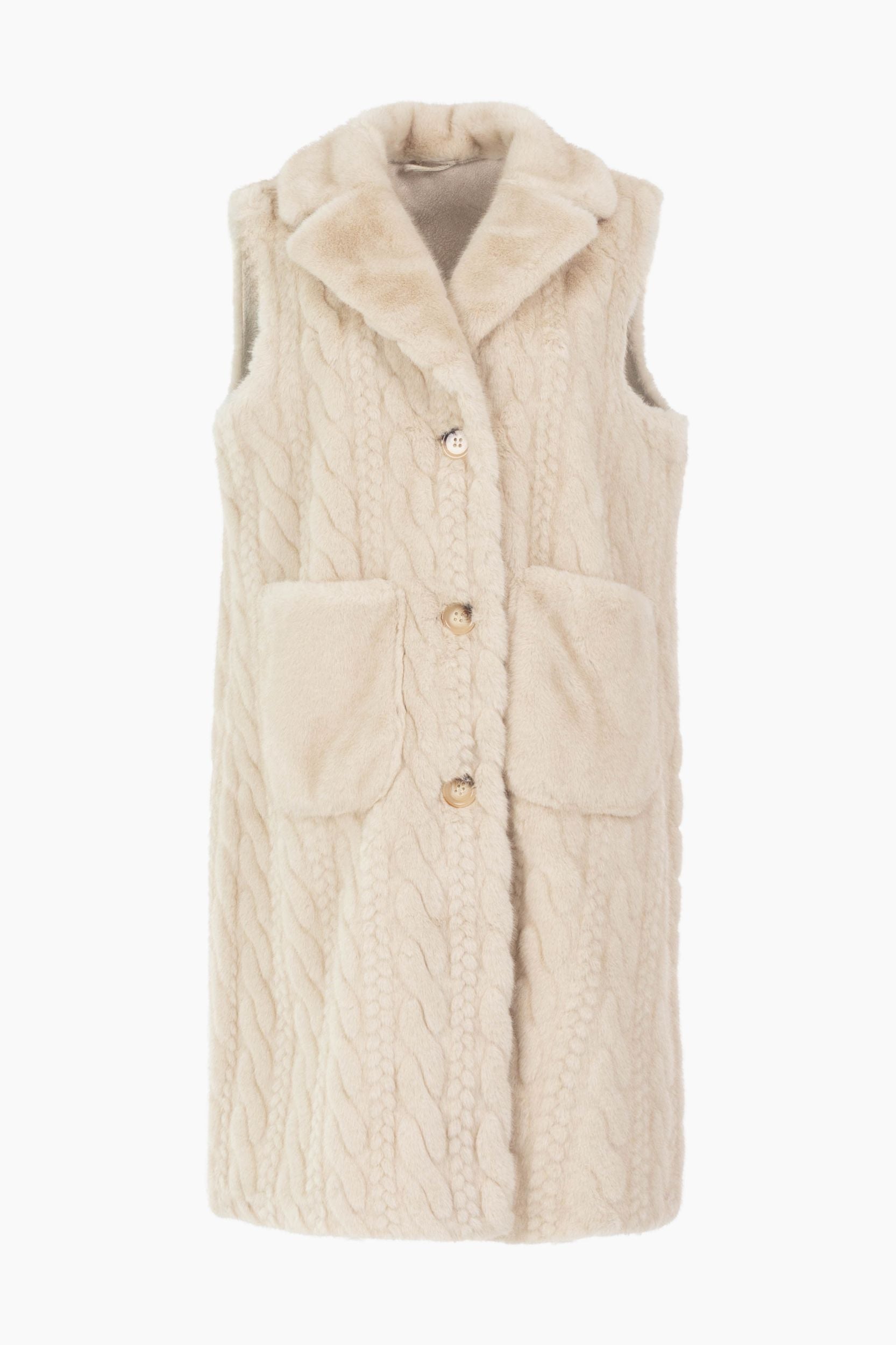 Long Gilet avec Tresser