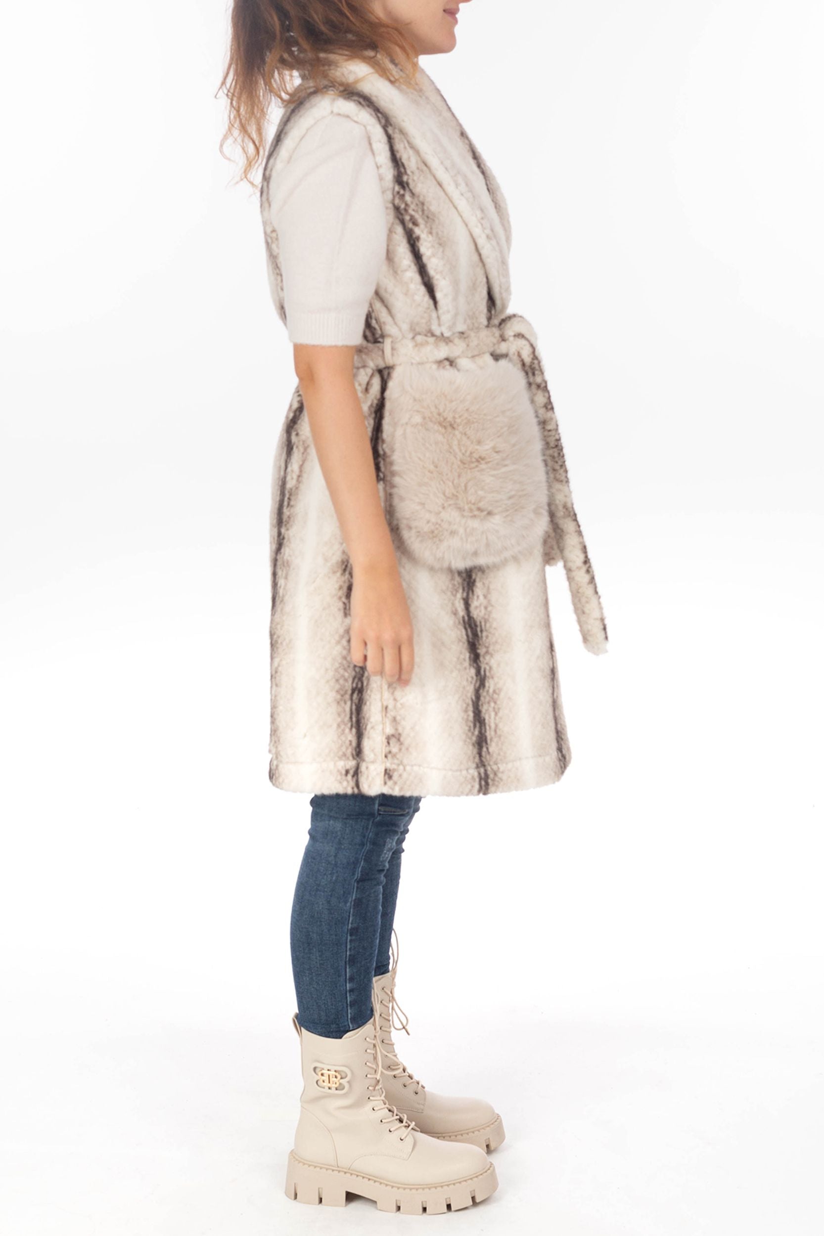 Long vest from web fur