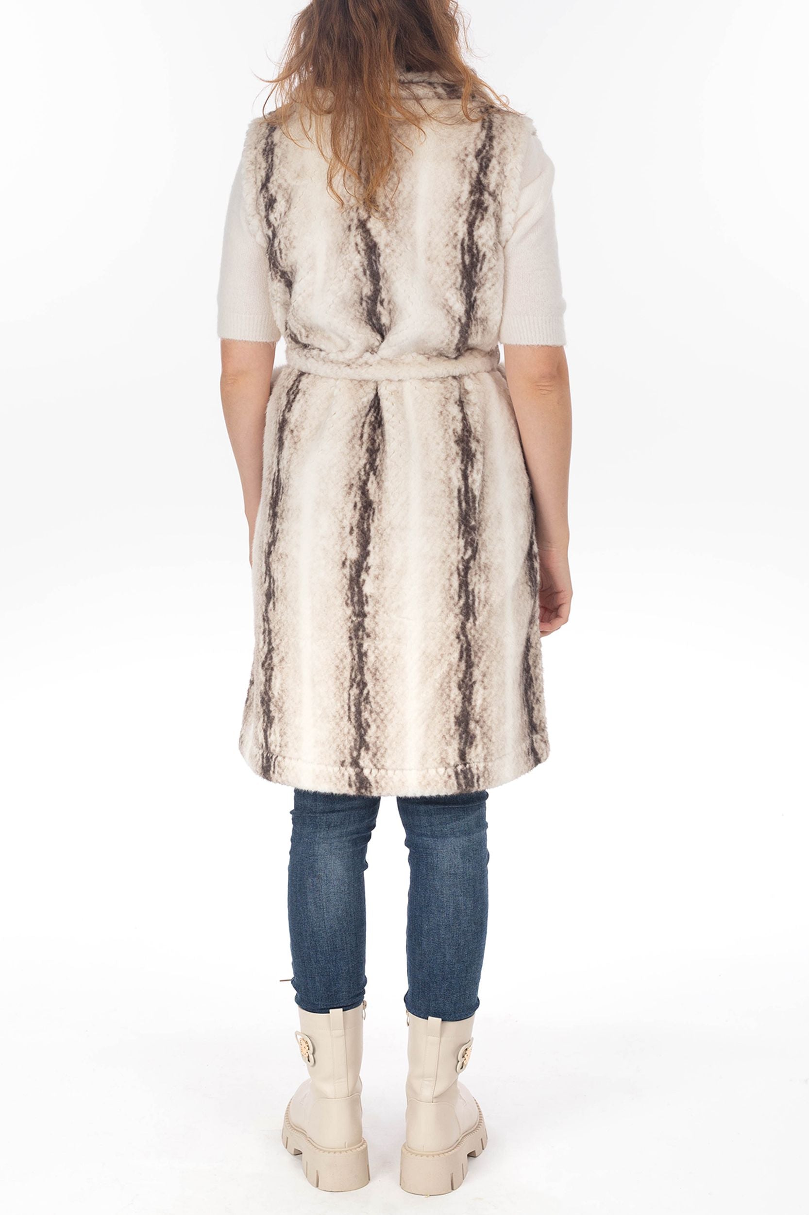 Long vest from web fur