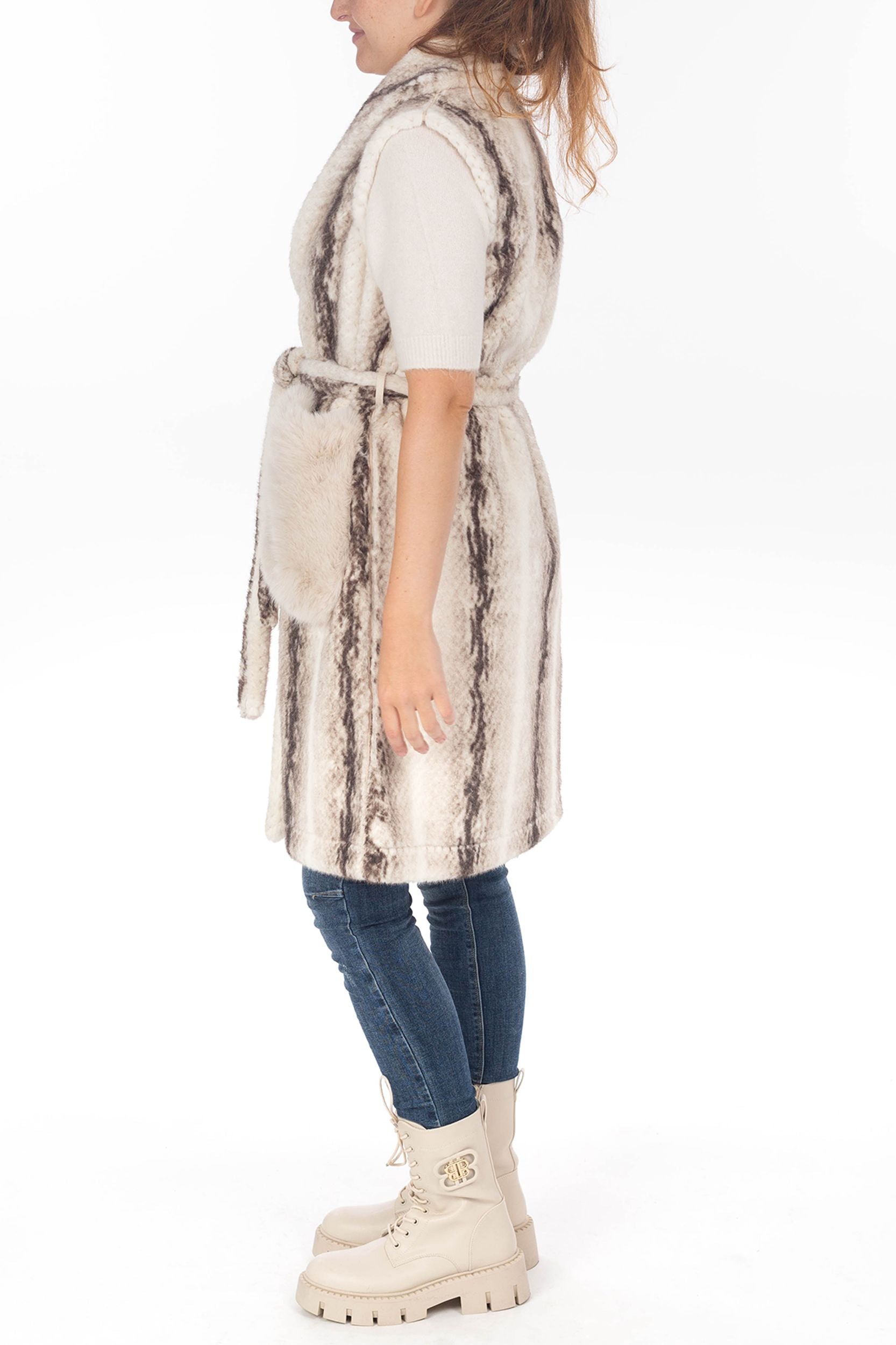 Long vest from web fur