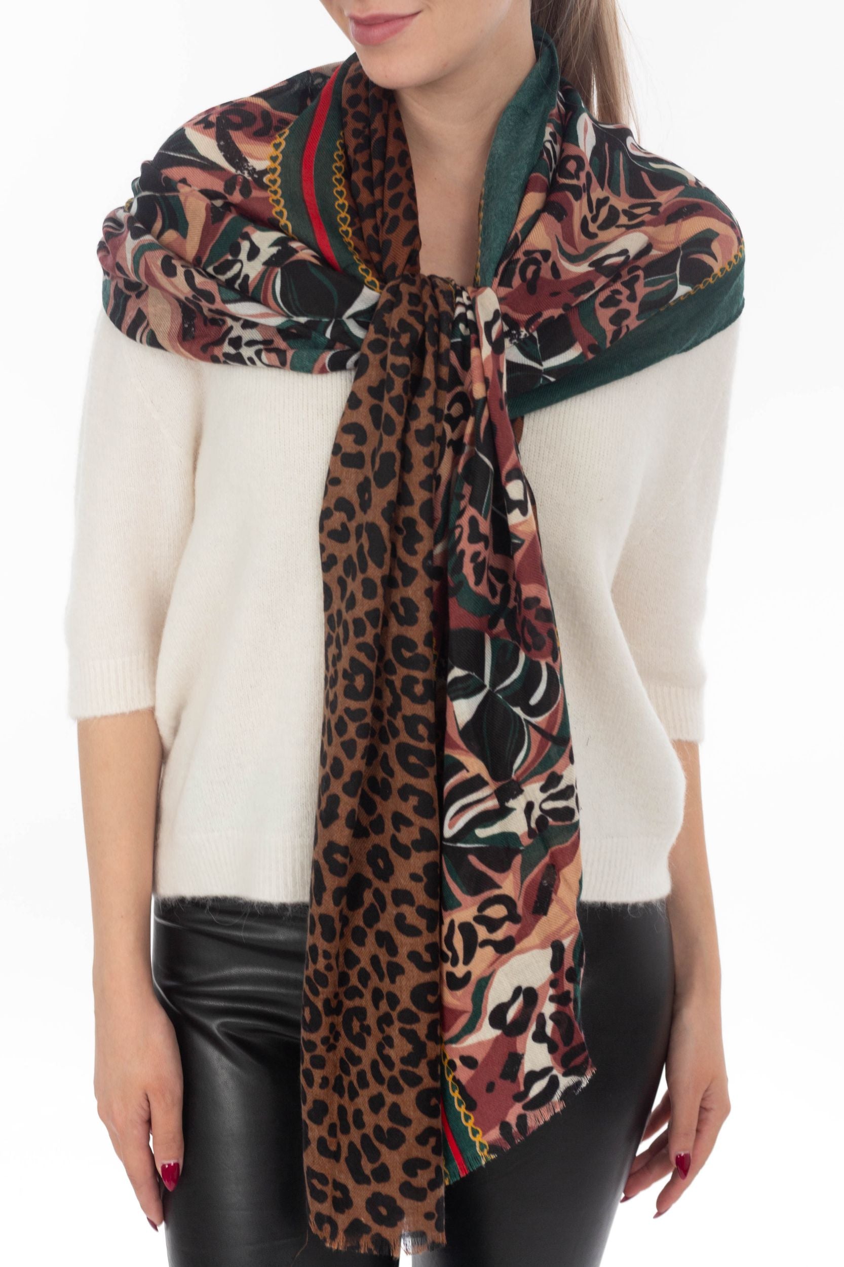 Foulard avec Impression animale et tropicale