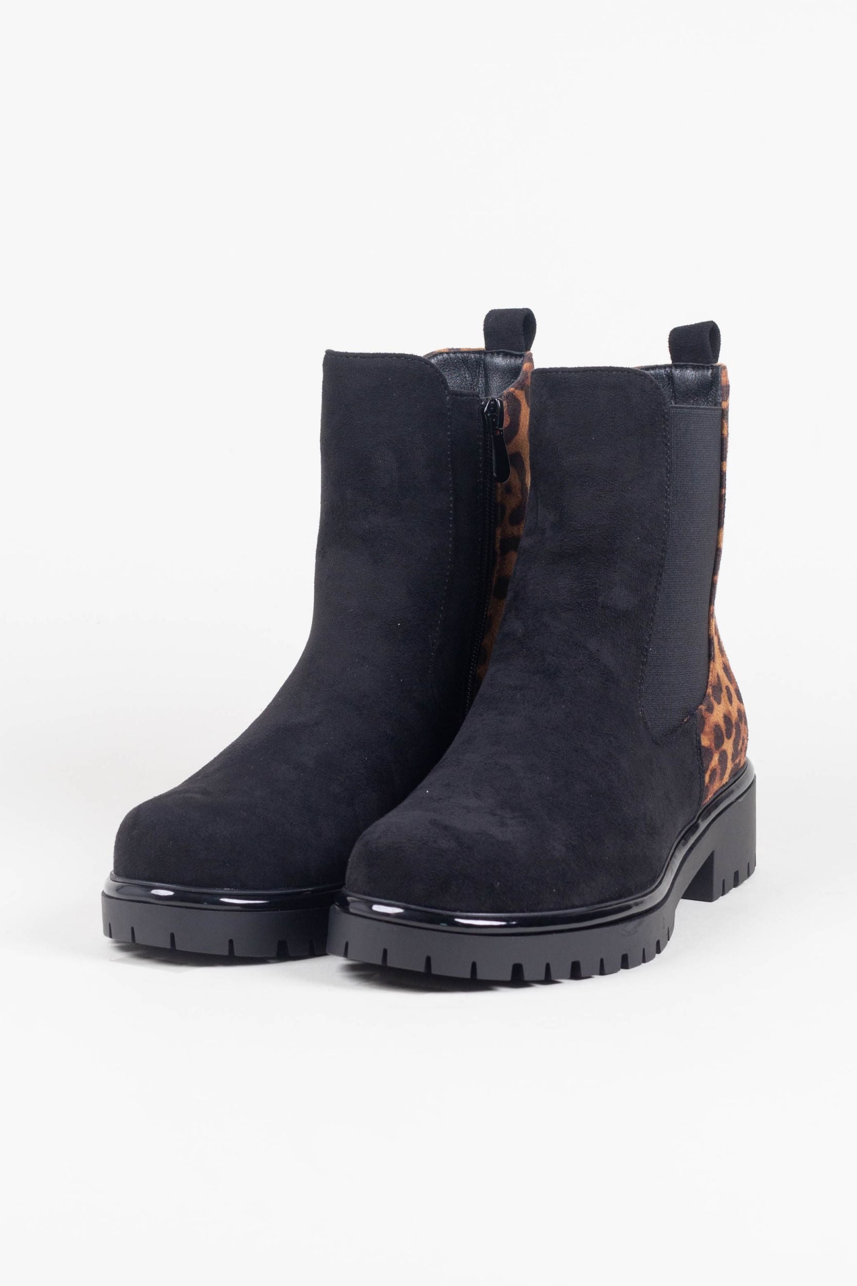 Chelsea Boots mit Leo-Muster