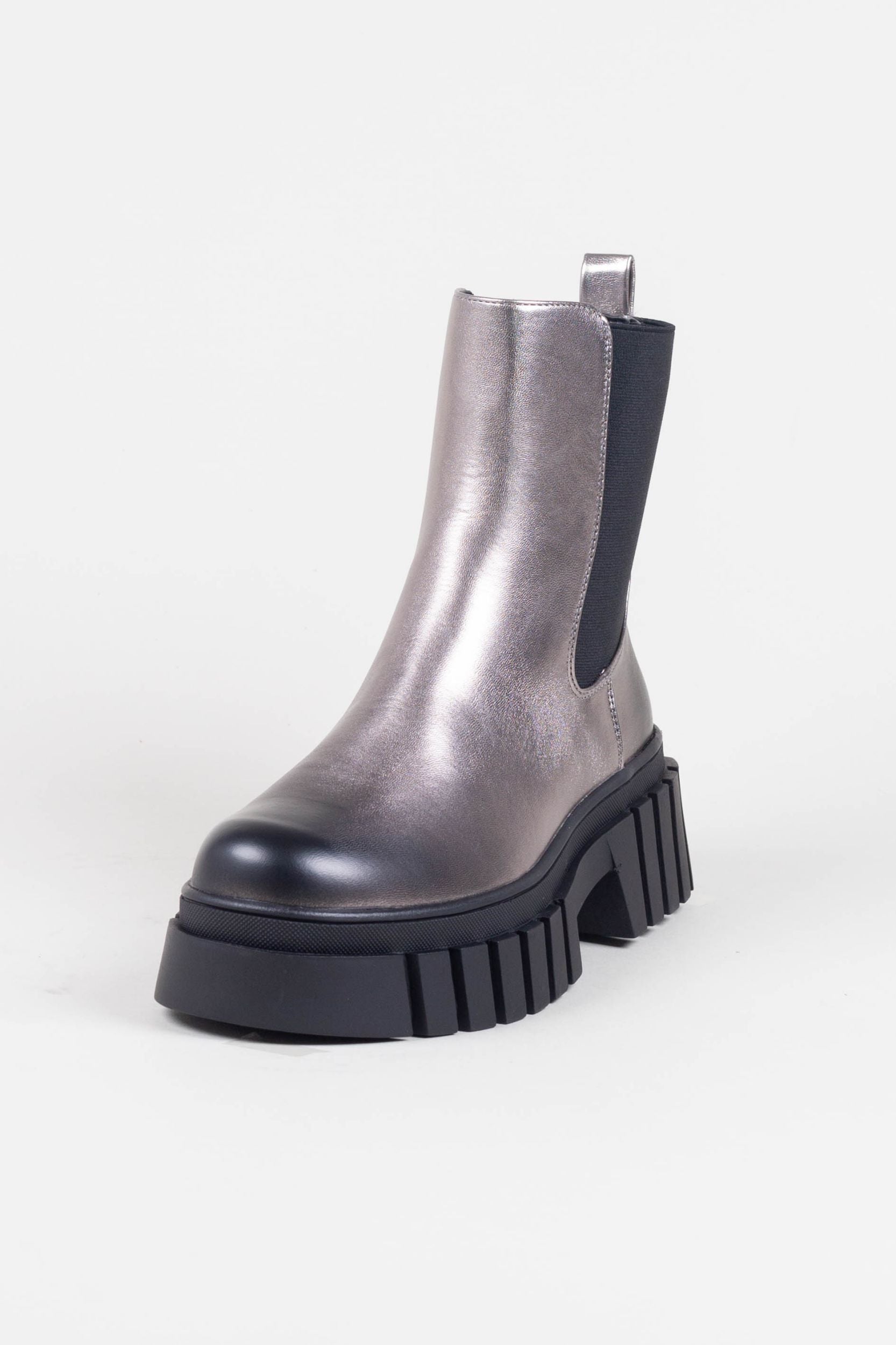 Silberne Chelsea Boots