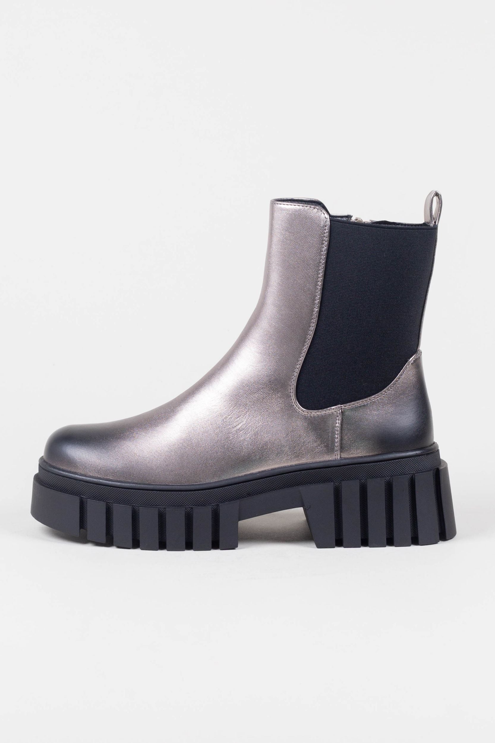 Silberne Chelsea Boots