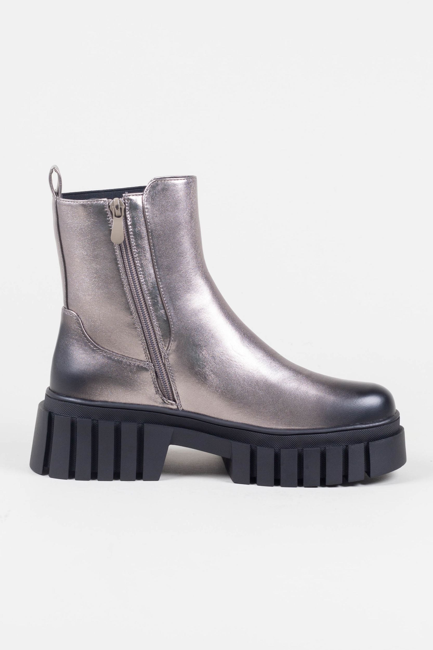 Silberne Chelsea Boots