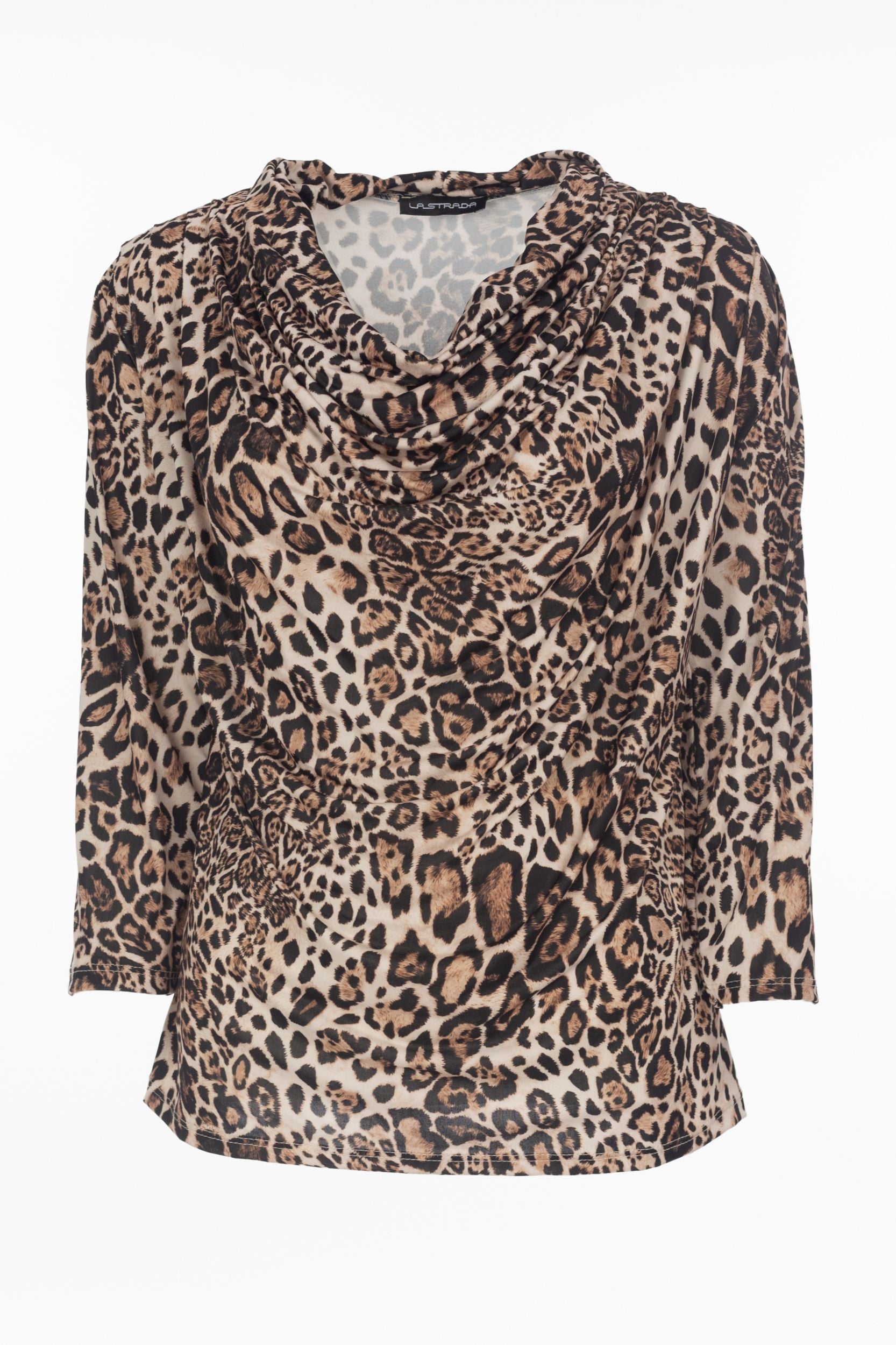 Waterfall blouse with Jaguar pattern