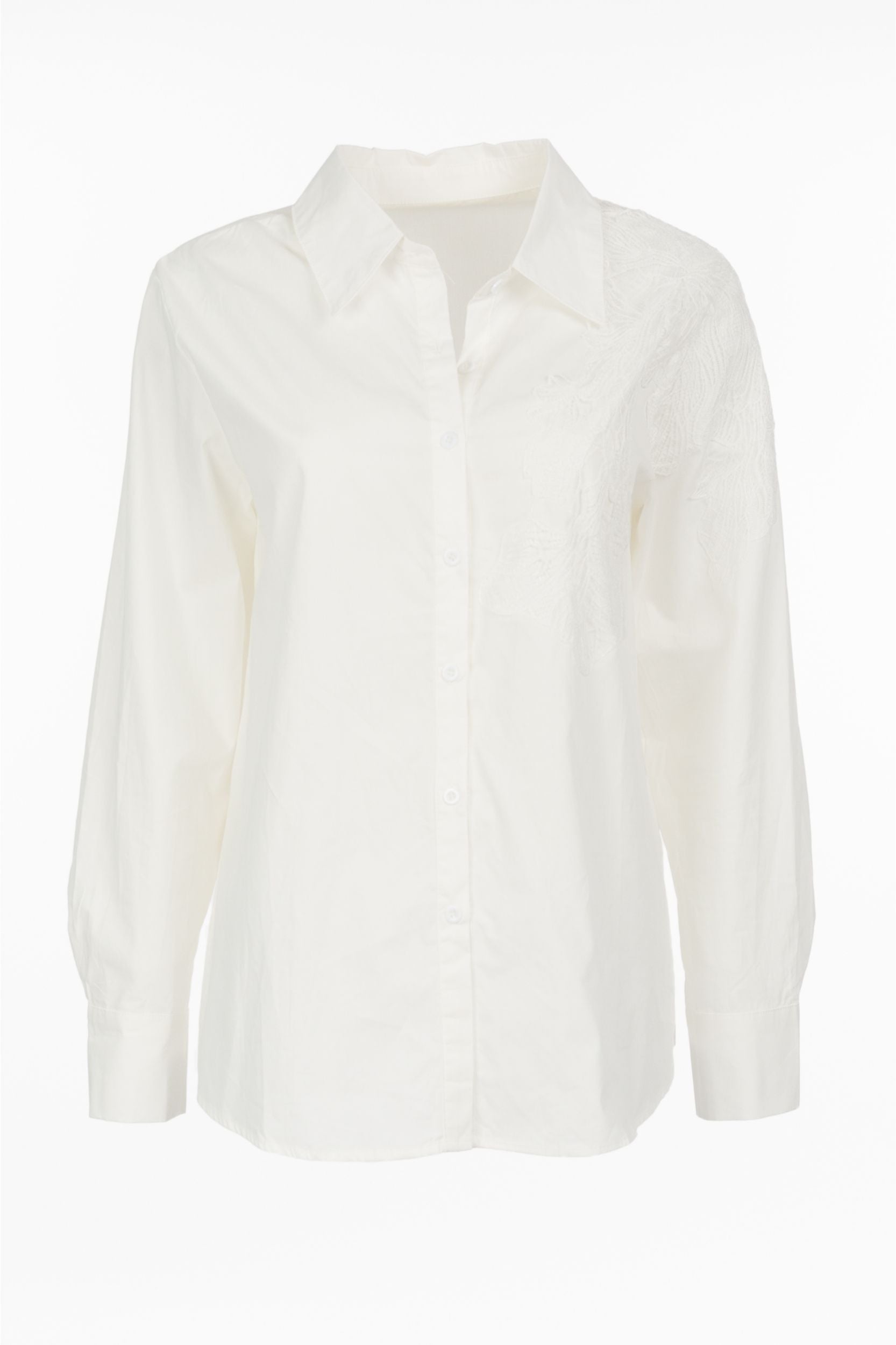 Shirt blouse met topdetail