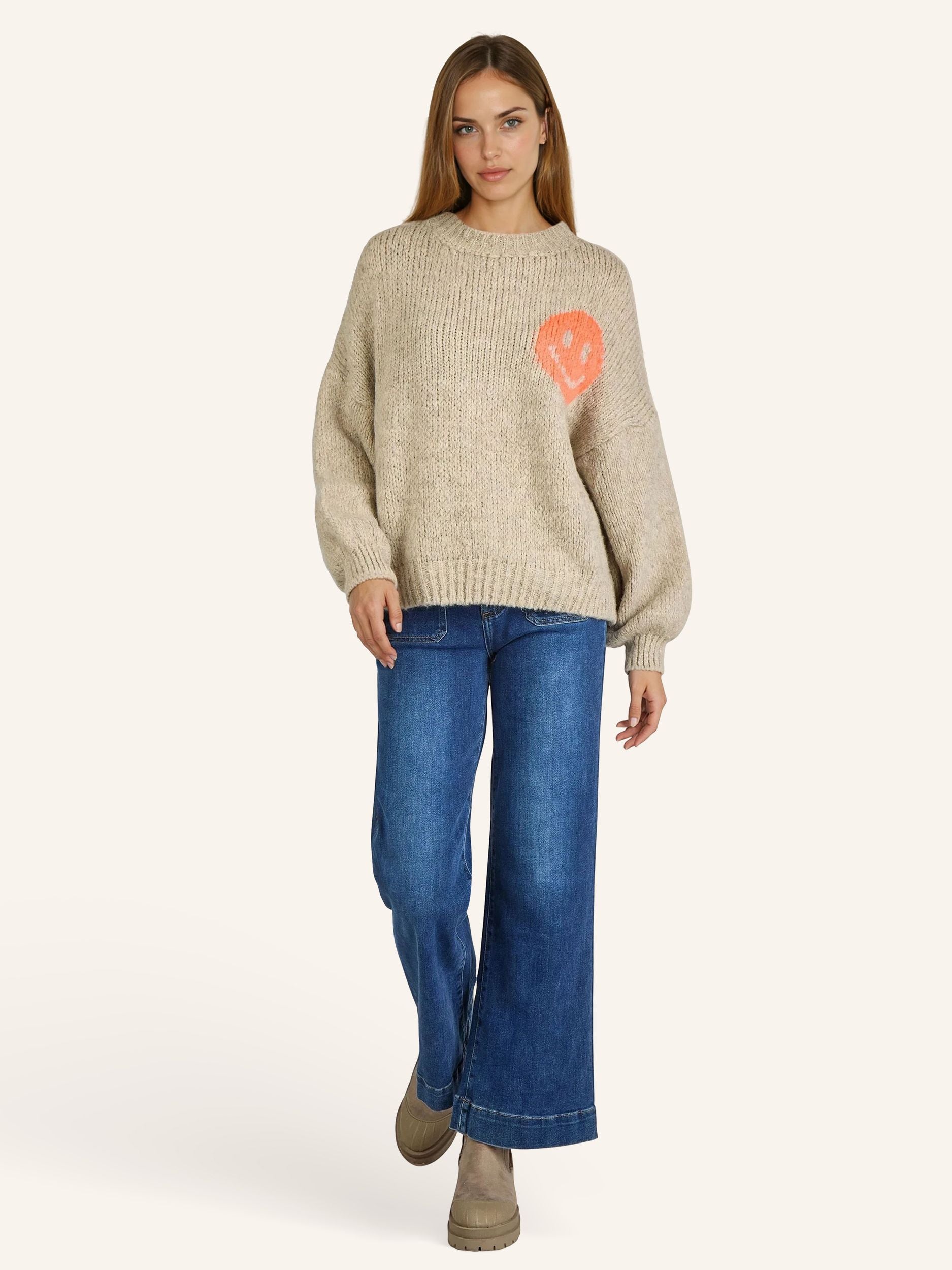 Statement-Strickpullover „Look Back“