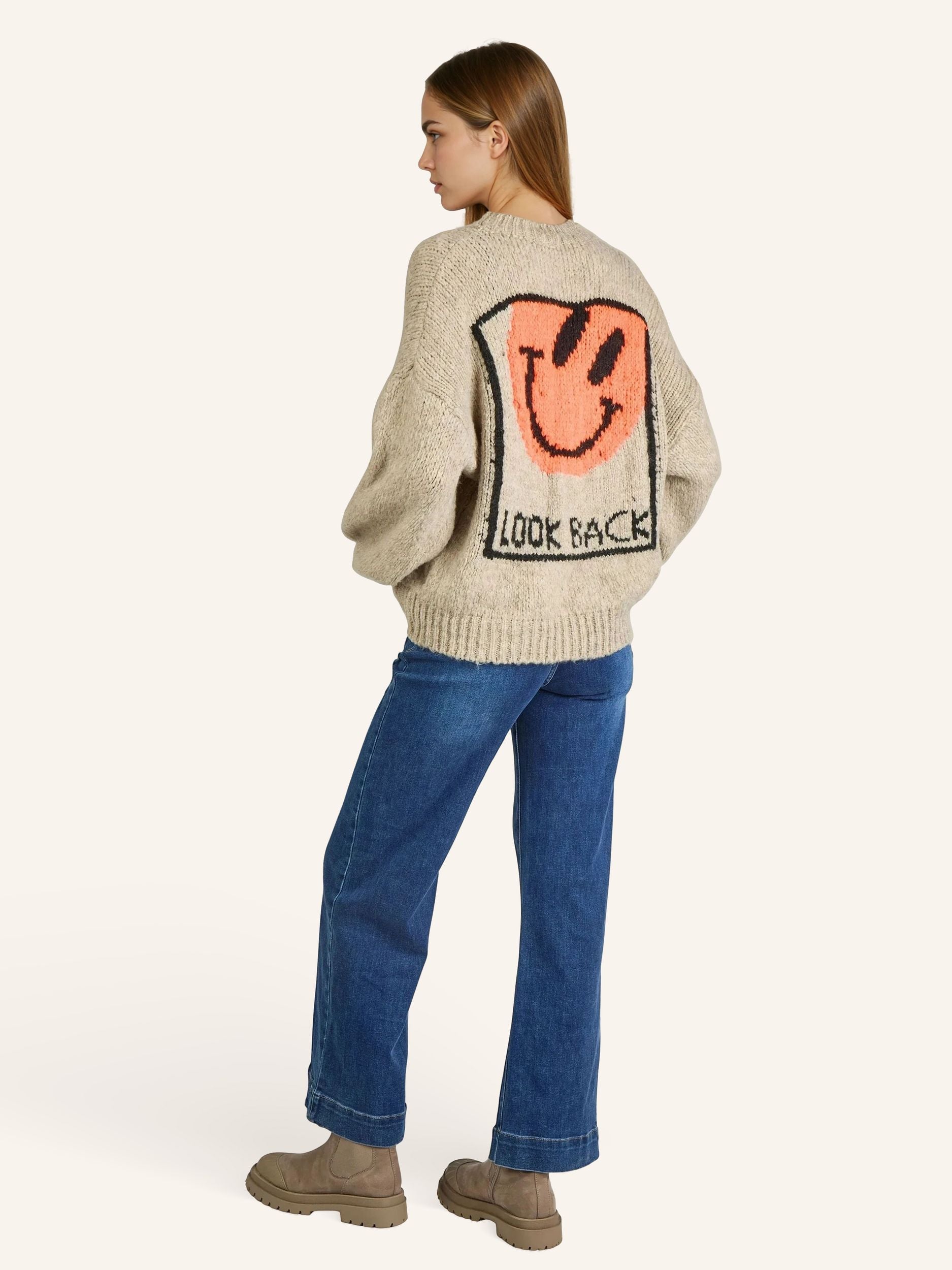 Statement-Strickpullover „Look Back“