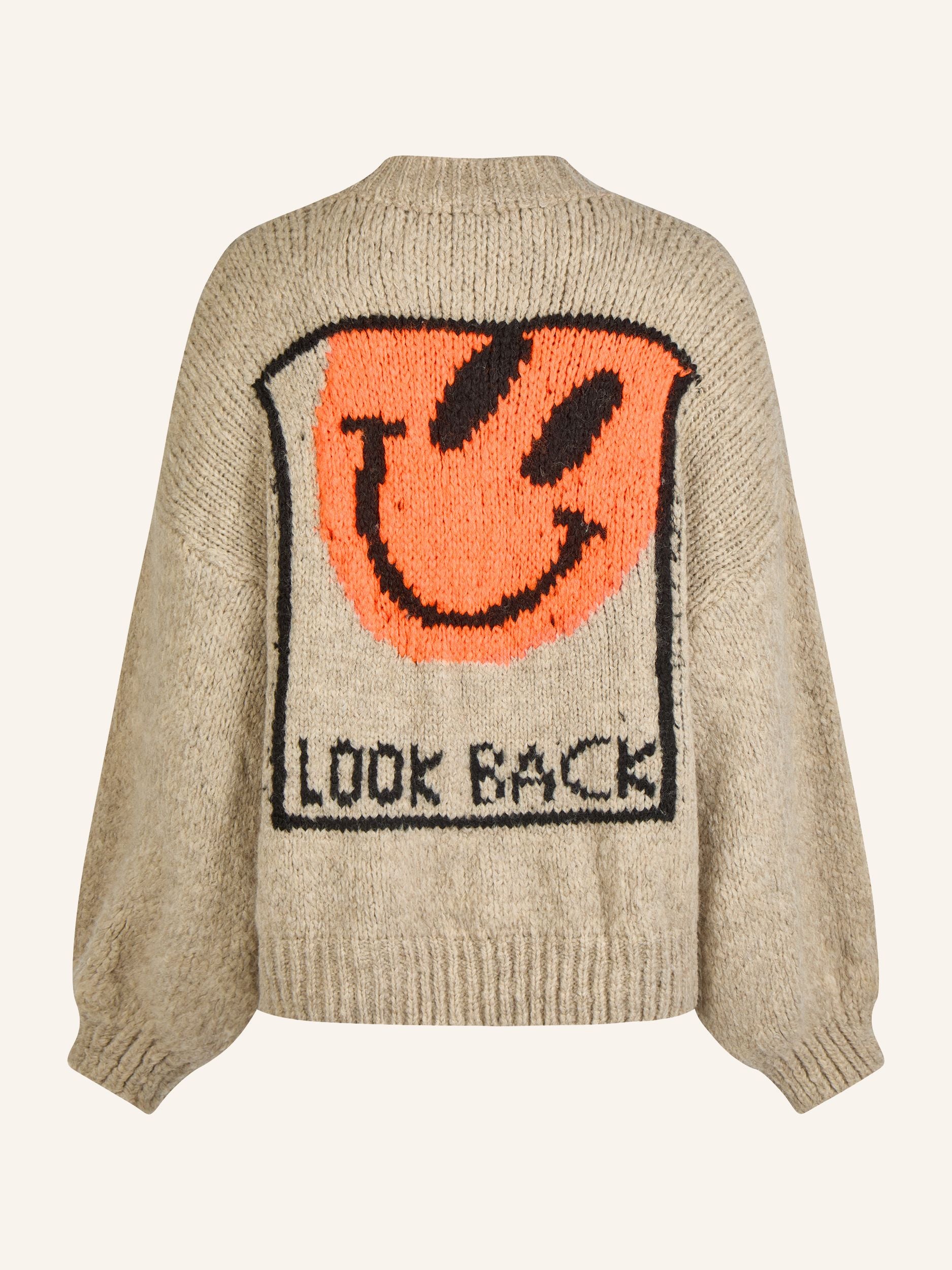 Statement-Strickpullover „Look Back“