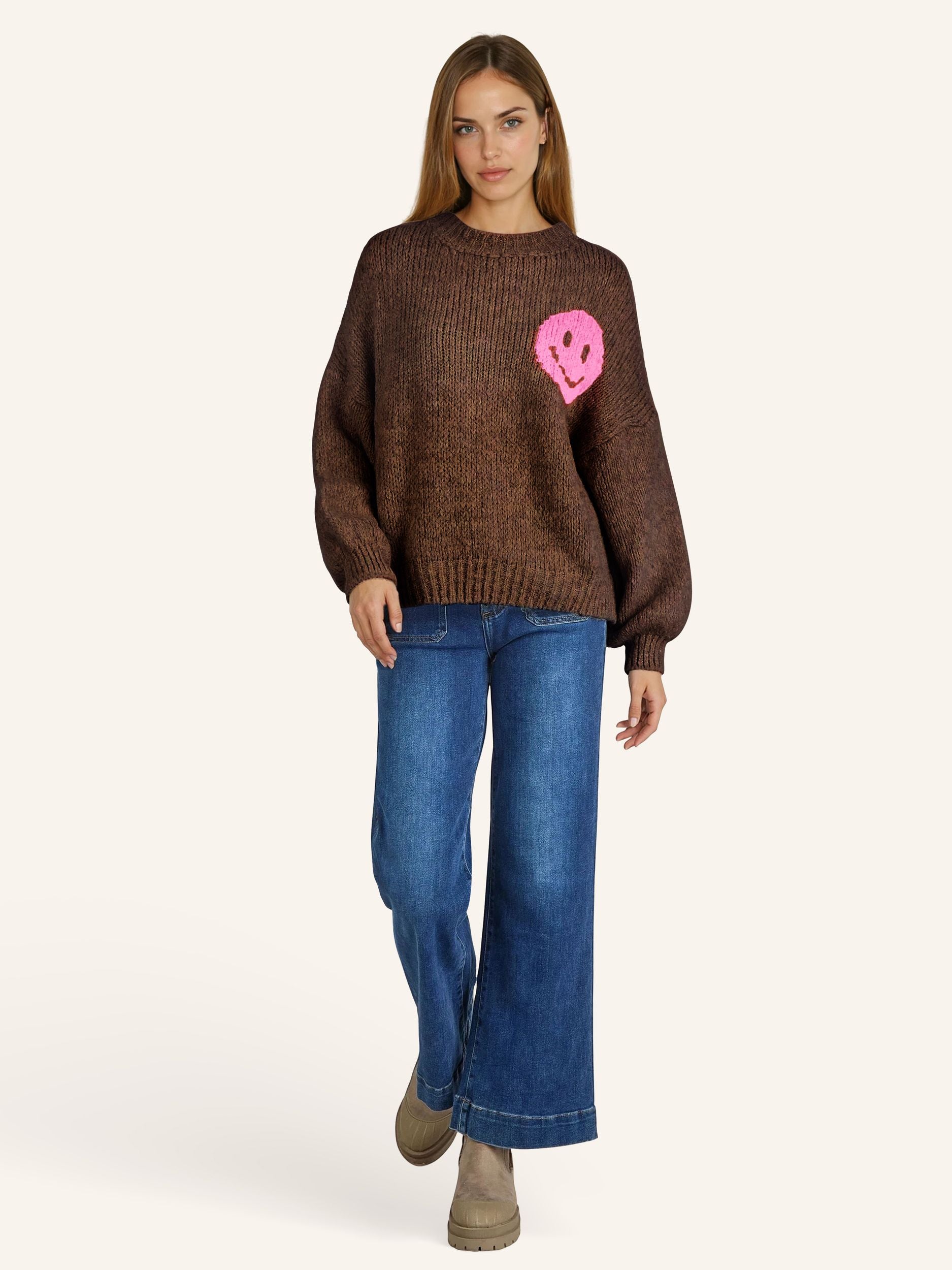Statement-Strickpullover „Look Back“