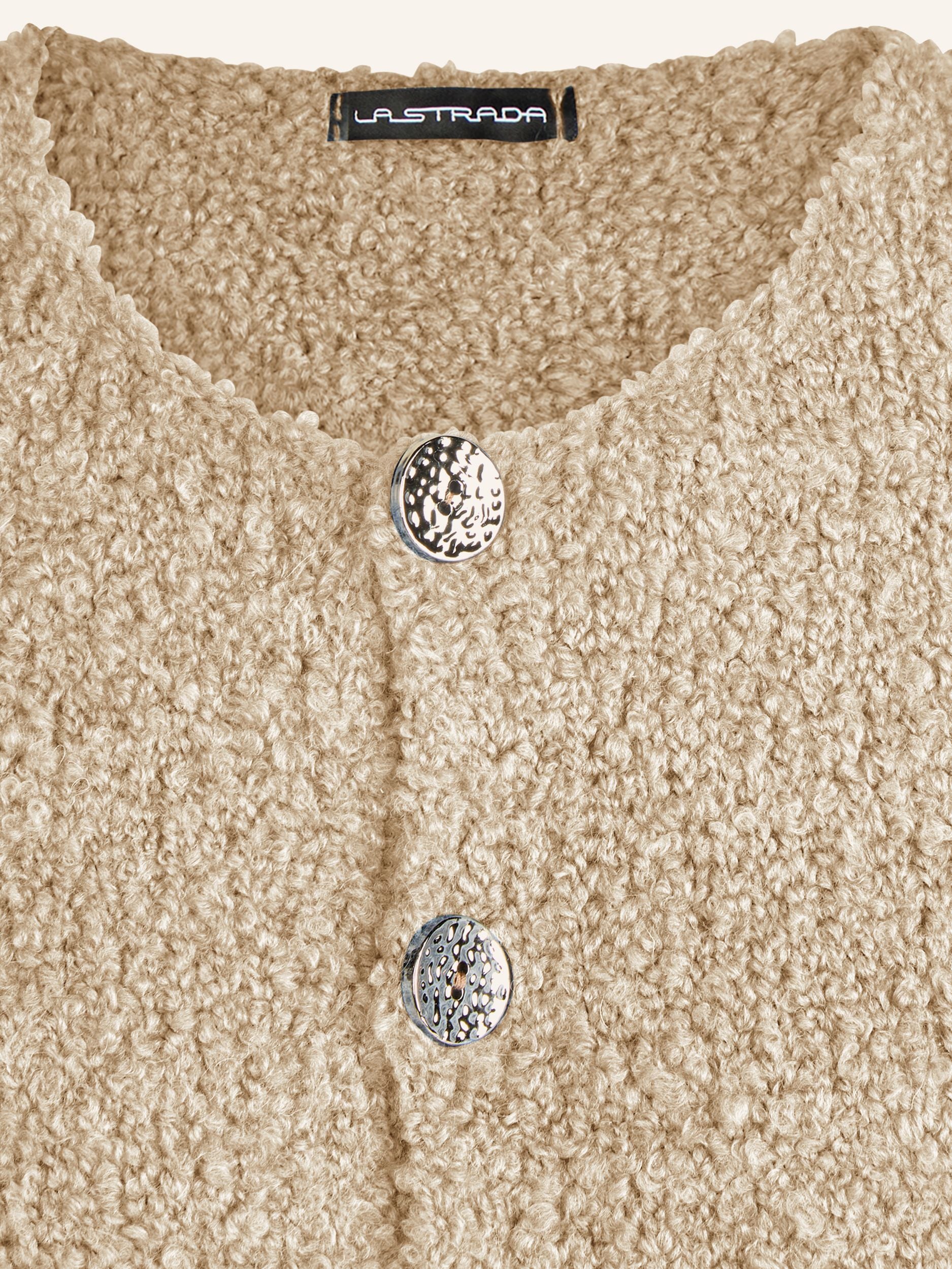Cardigan bouclé, manches courtes