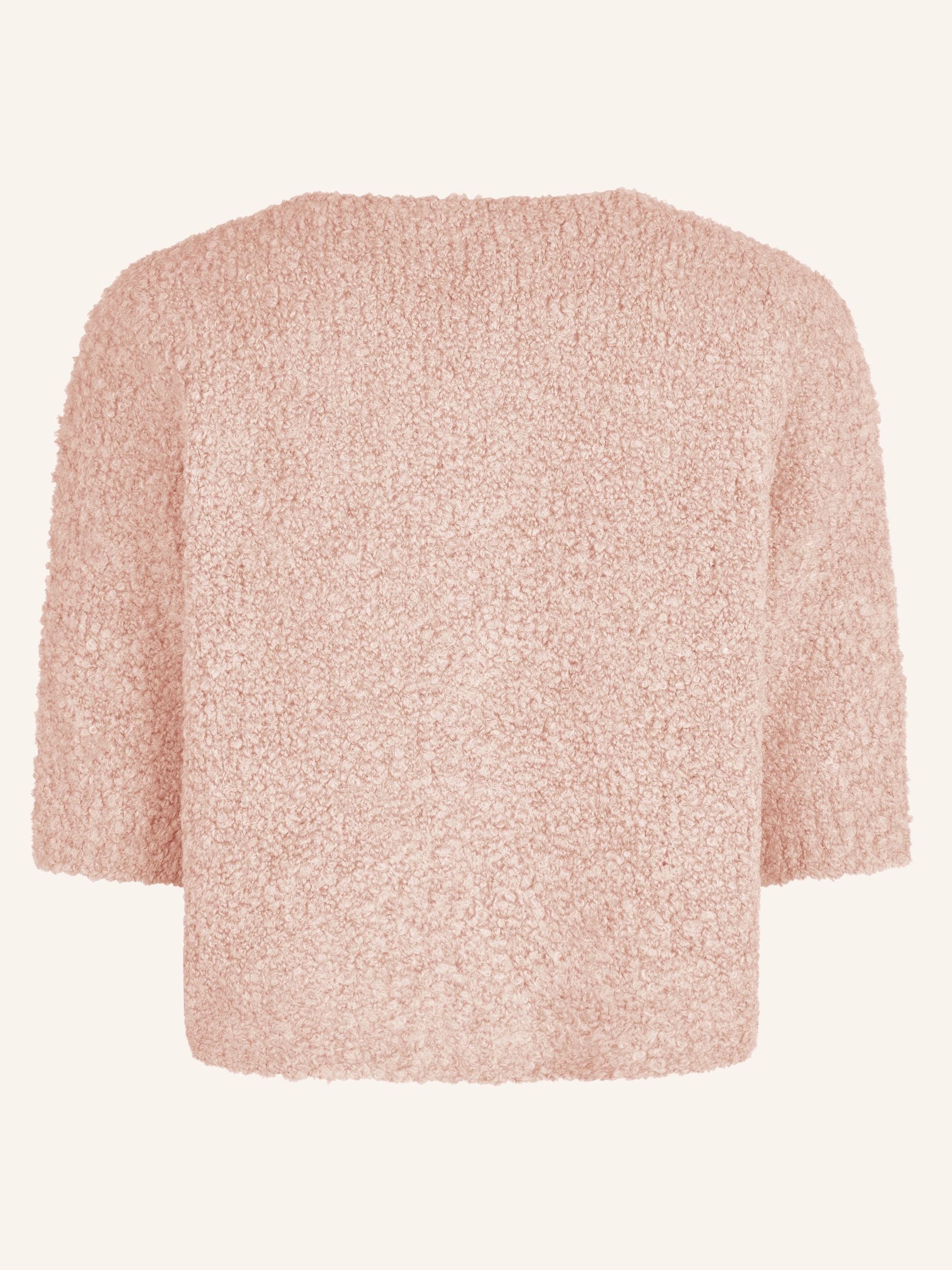 Cardigan bouclé, manches courtes