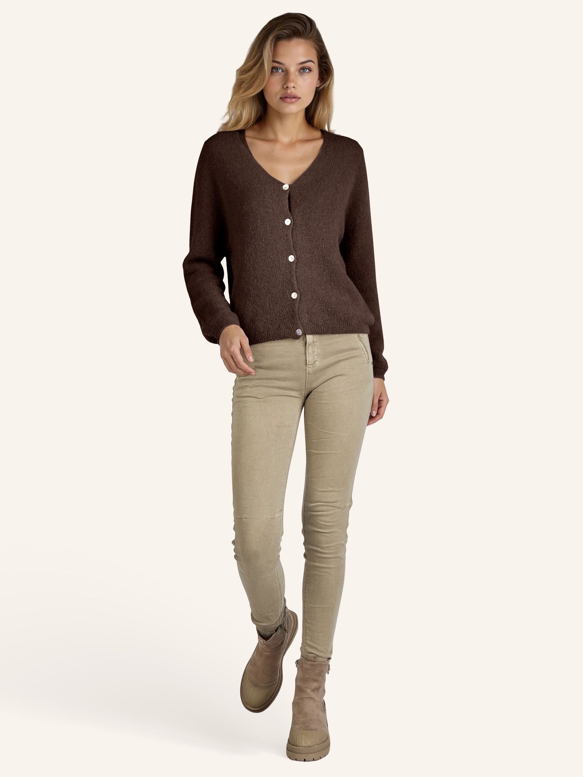 Strick-Cardigan mit Perlmuttknöpfen