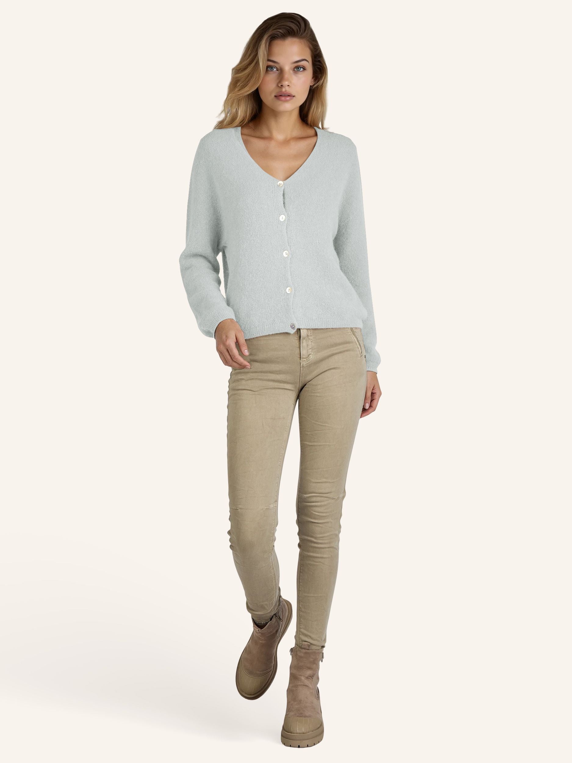 Strick-Cardigan mit Perlmuttknöpfen