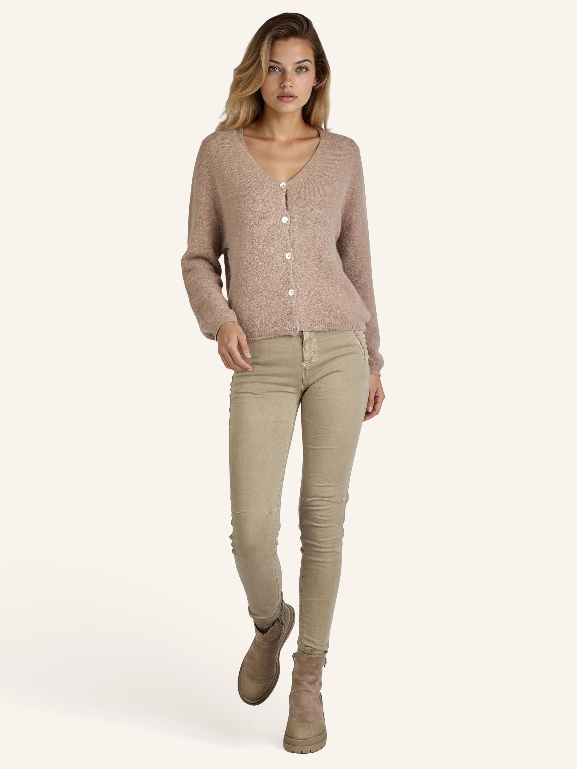 Strick-Cardigan mit Perlmuttknöpfen