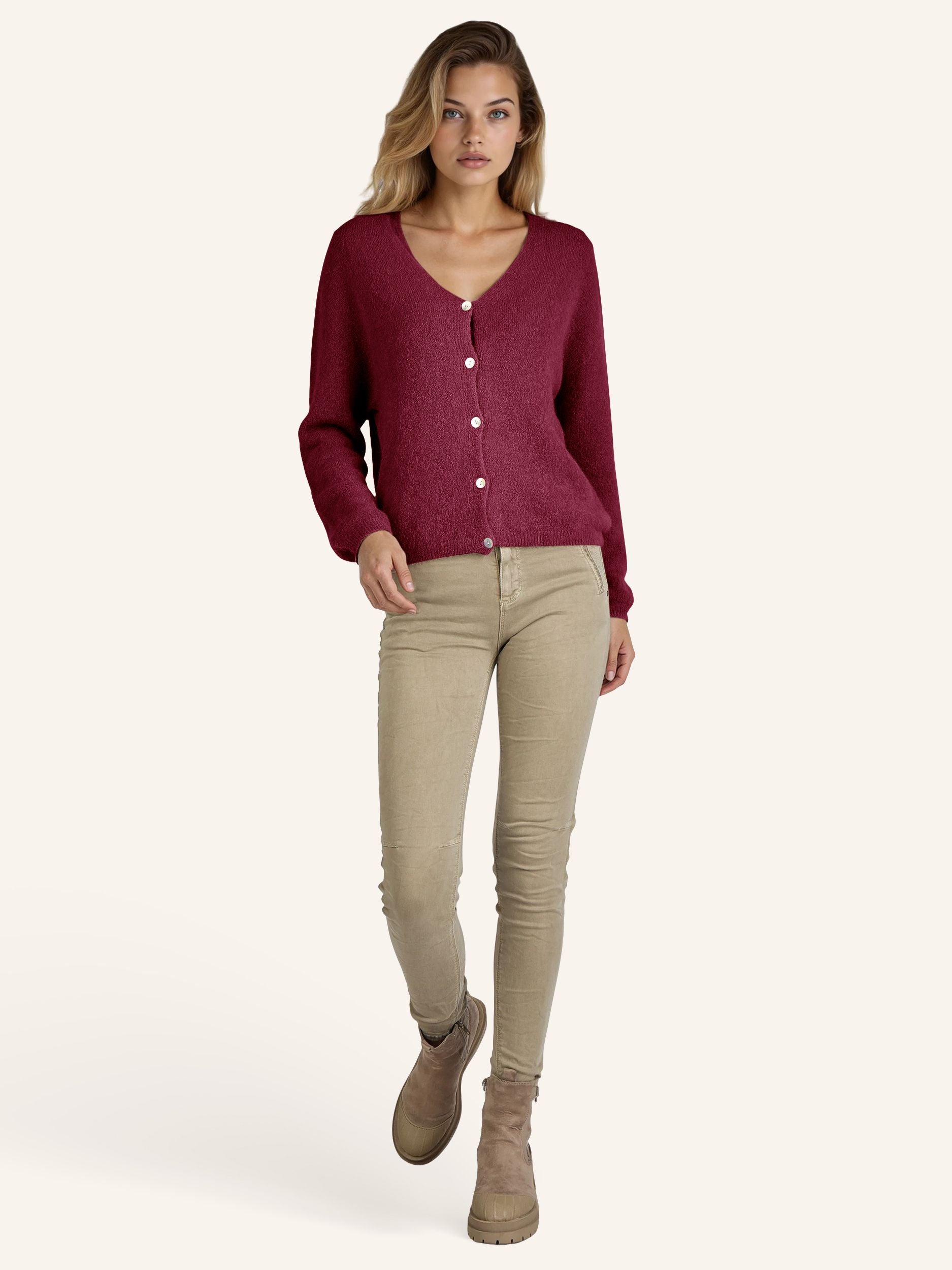 Strick-Cardigan mit Perlmuttknöpfen