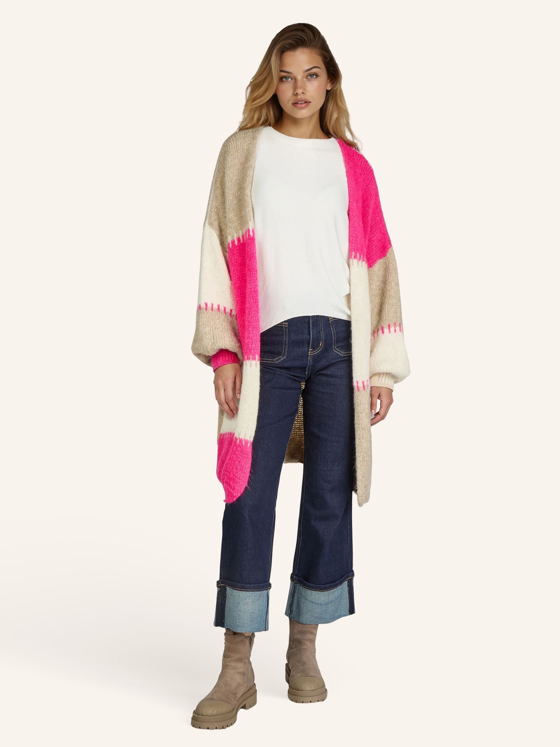 Colorblock Strickjacke