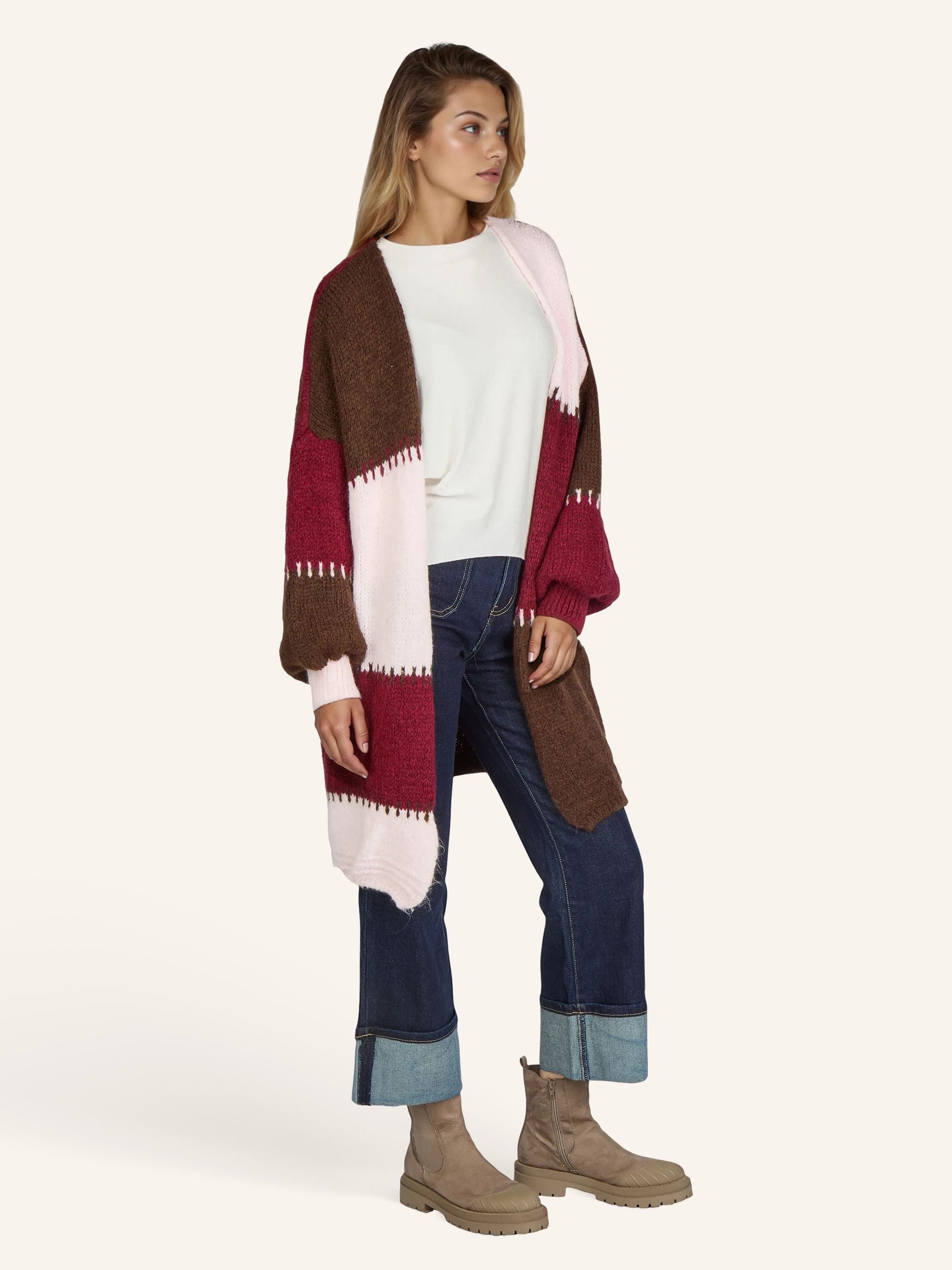 Colorblock Strickjacke