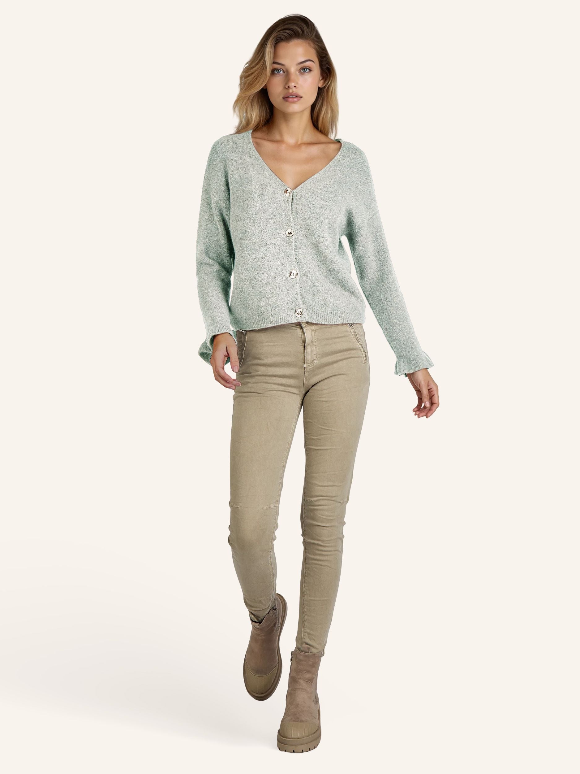 tricot-Cardigan avec boutons brillants