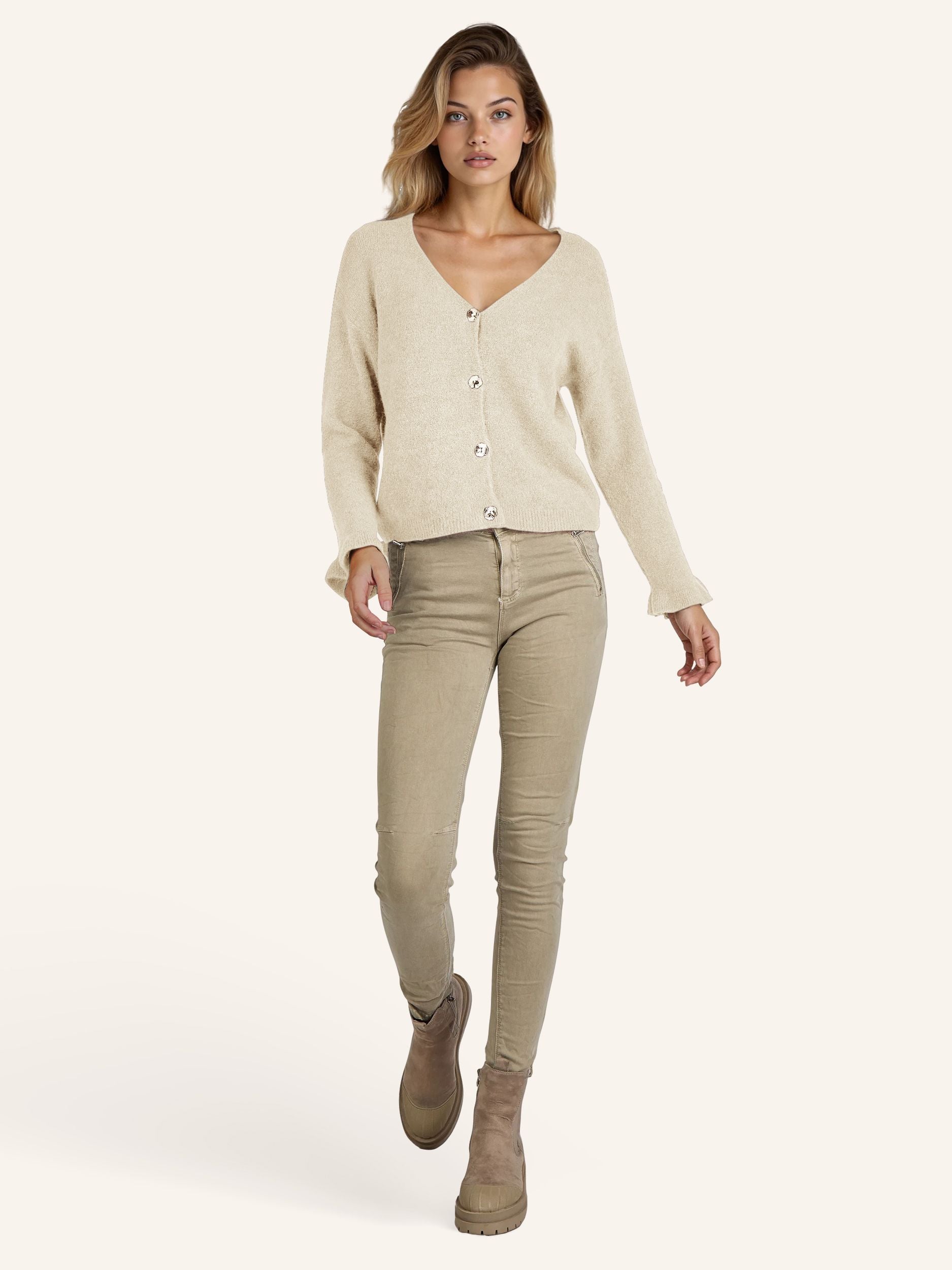 tricot-Cardigan avec boutons brillants