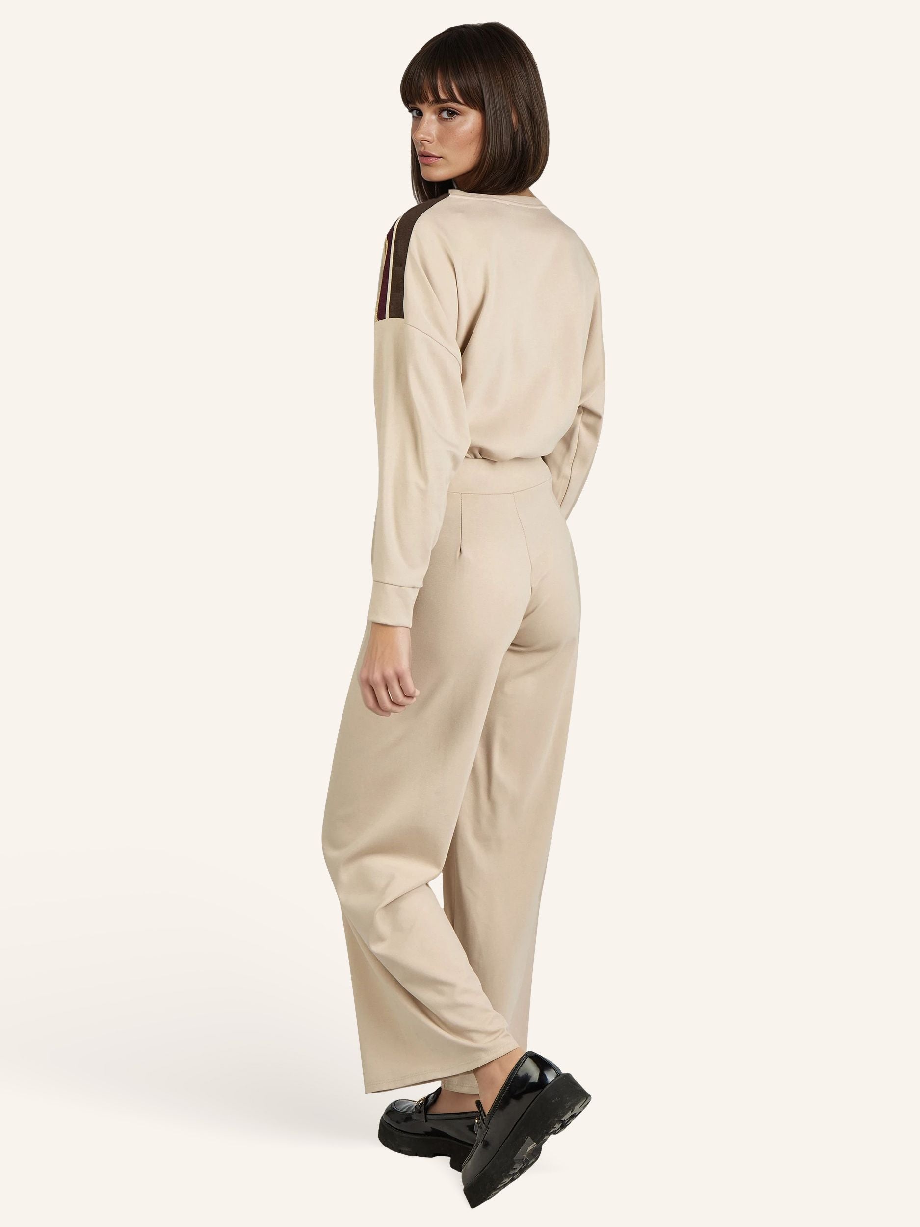 Wide-Leg Hose mit Glitzerbund