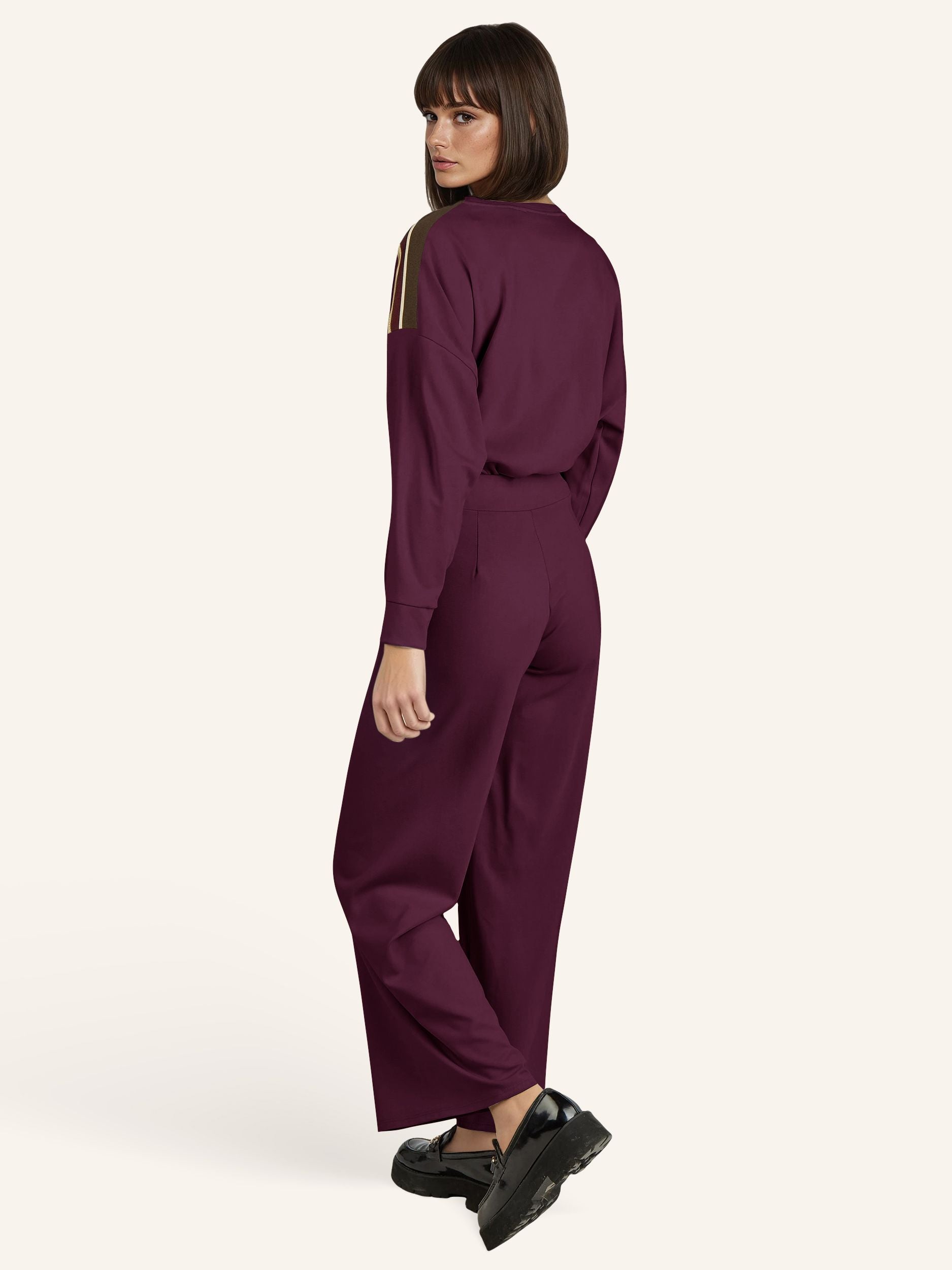 Wide-Leg Hose mit Glitzerbund