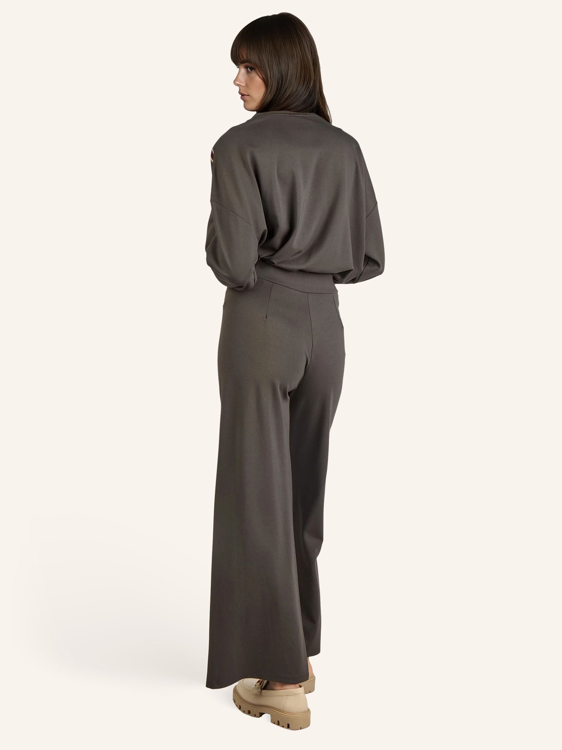 Wide-Leg Hose mit Glitzerbund