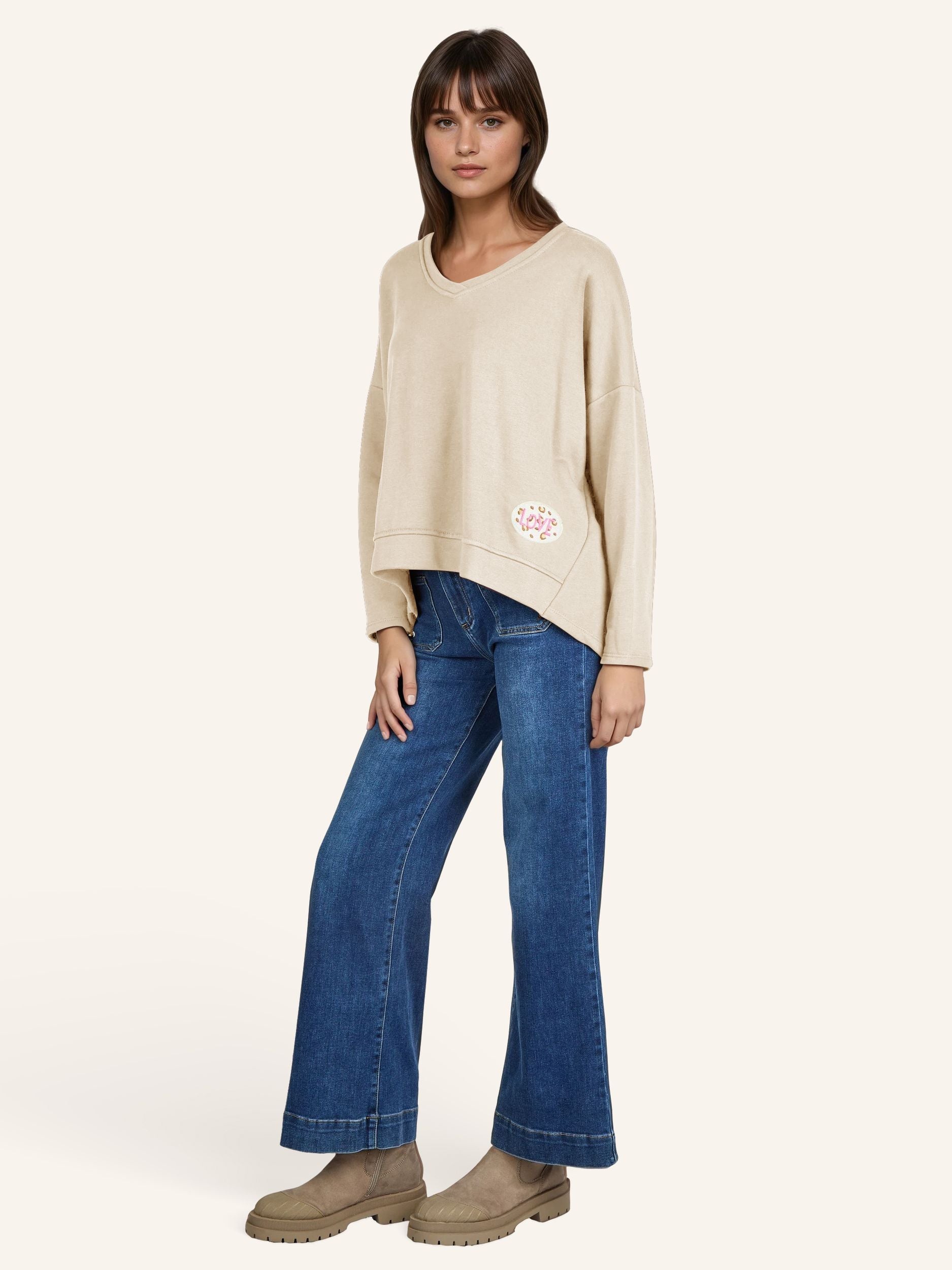 Sweatshirt mit Applikation