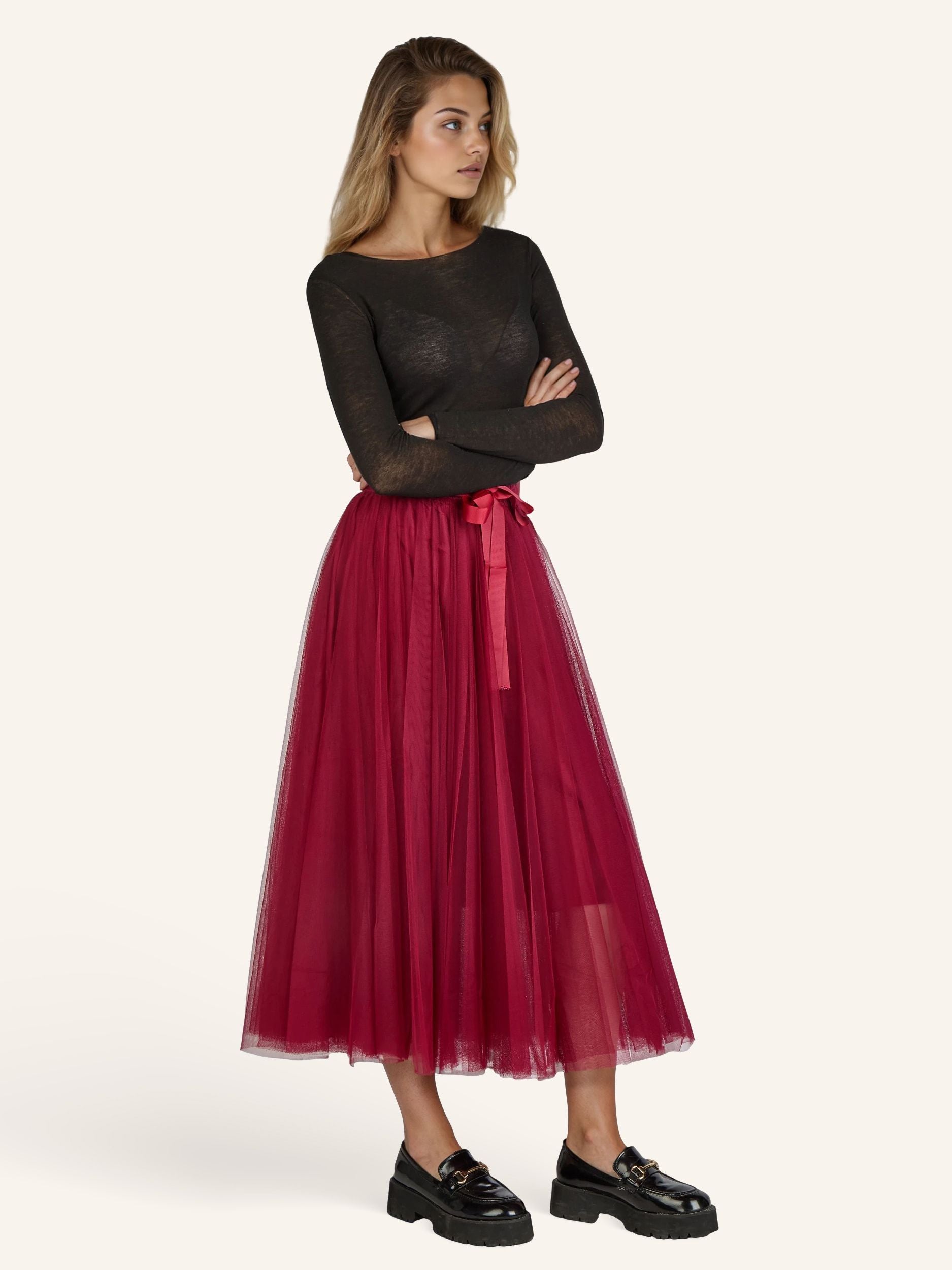 Tüllrock mit Satinband