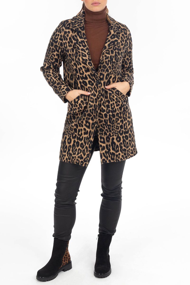 Longblazer- Jacke in Animal- Print