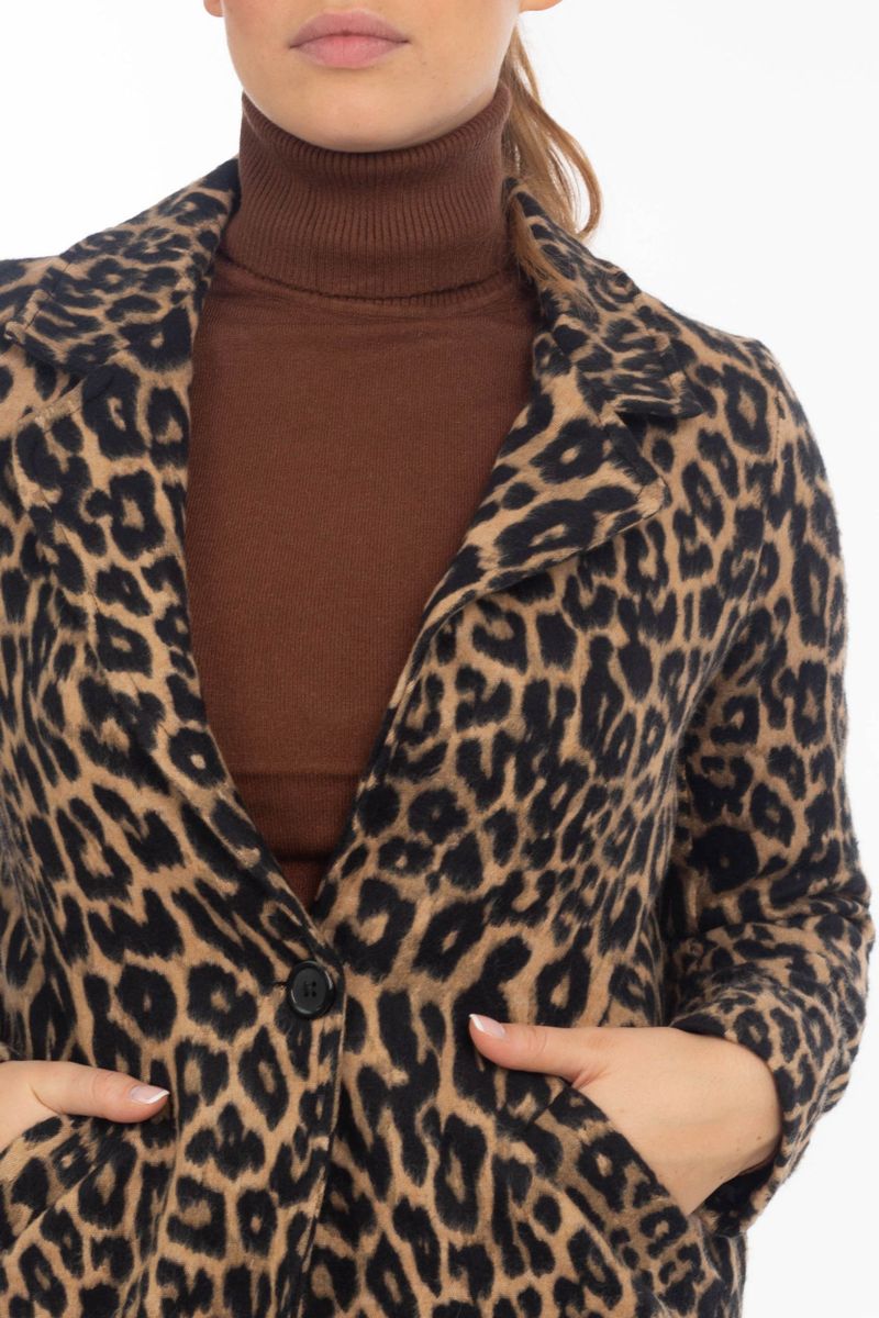 Longblazer- Jacke in Animal- Print