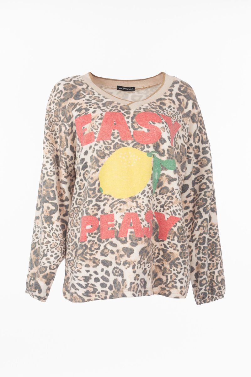 Animal- Print Pullover mit Aufdruck