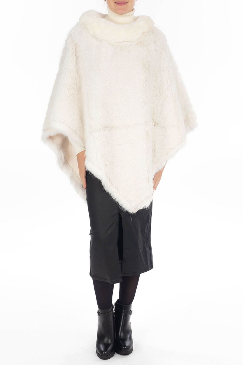 Fluffy web fur poncho