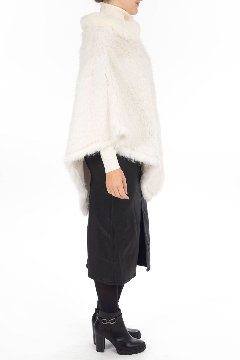 Fluffy web fur poncho