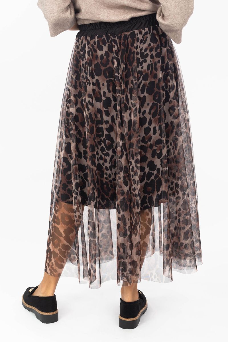 Tulle skirt leoprint