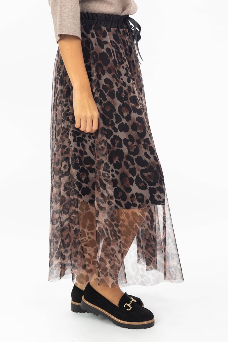 Tulle skirt leoprint