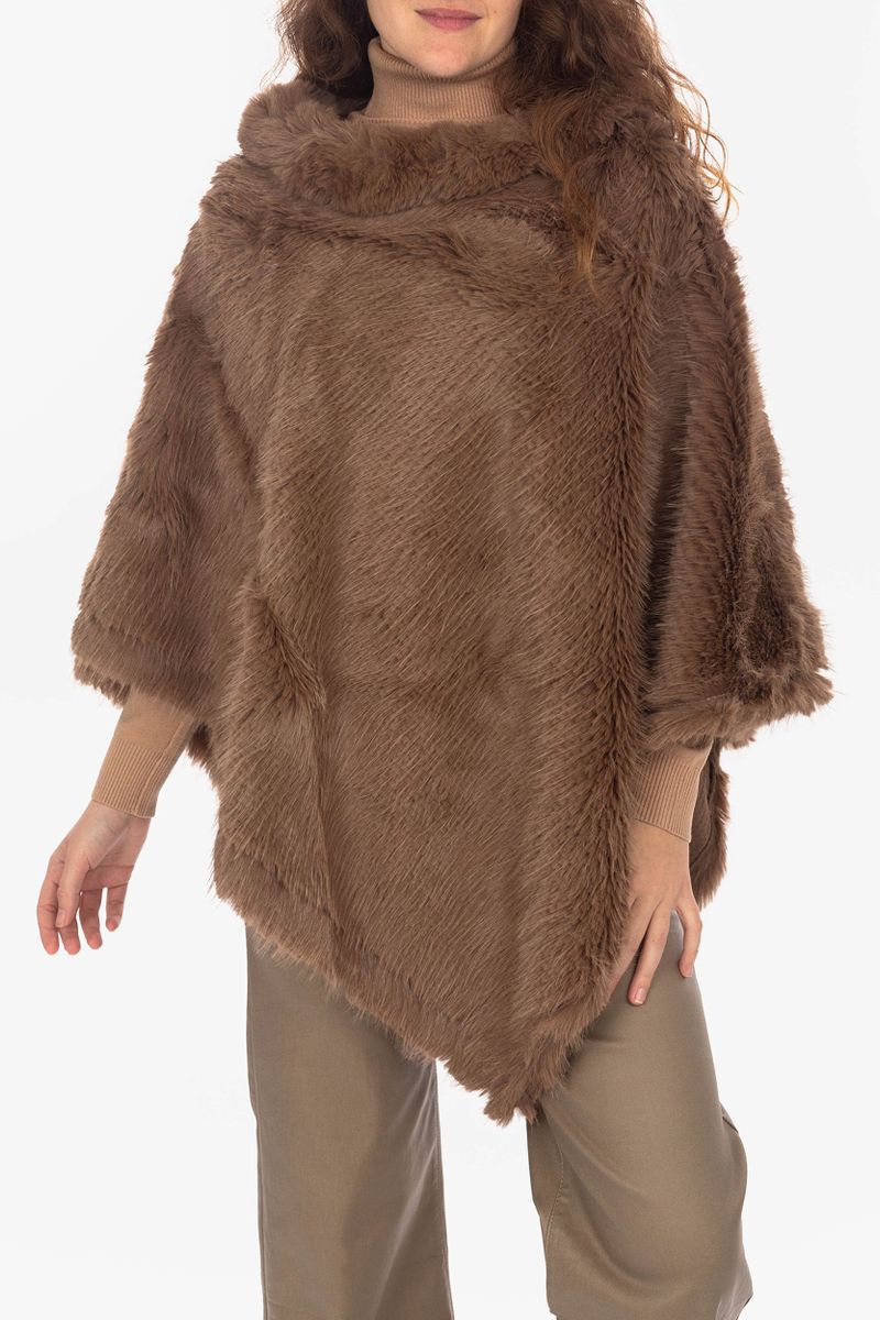 Flauschiger Webpelz- Poncho