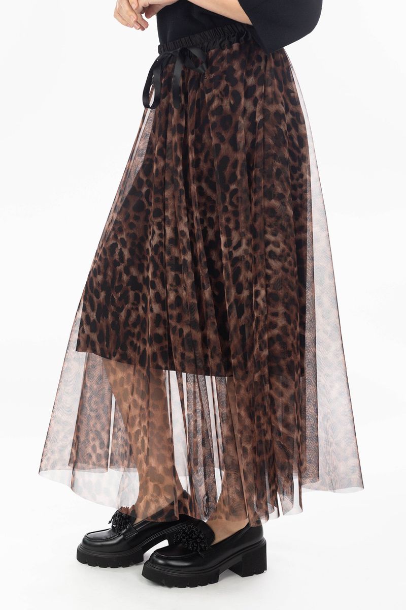 Tulle skirt leoprint