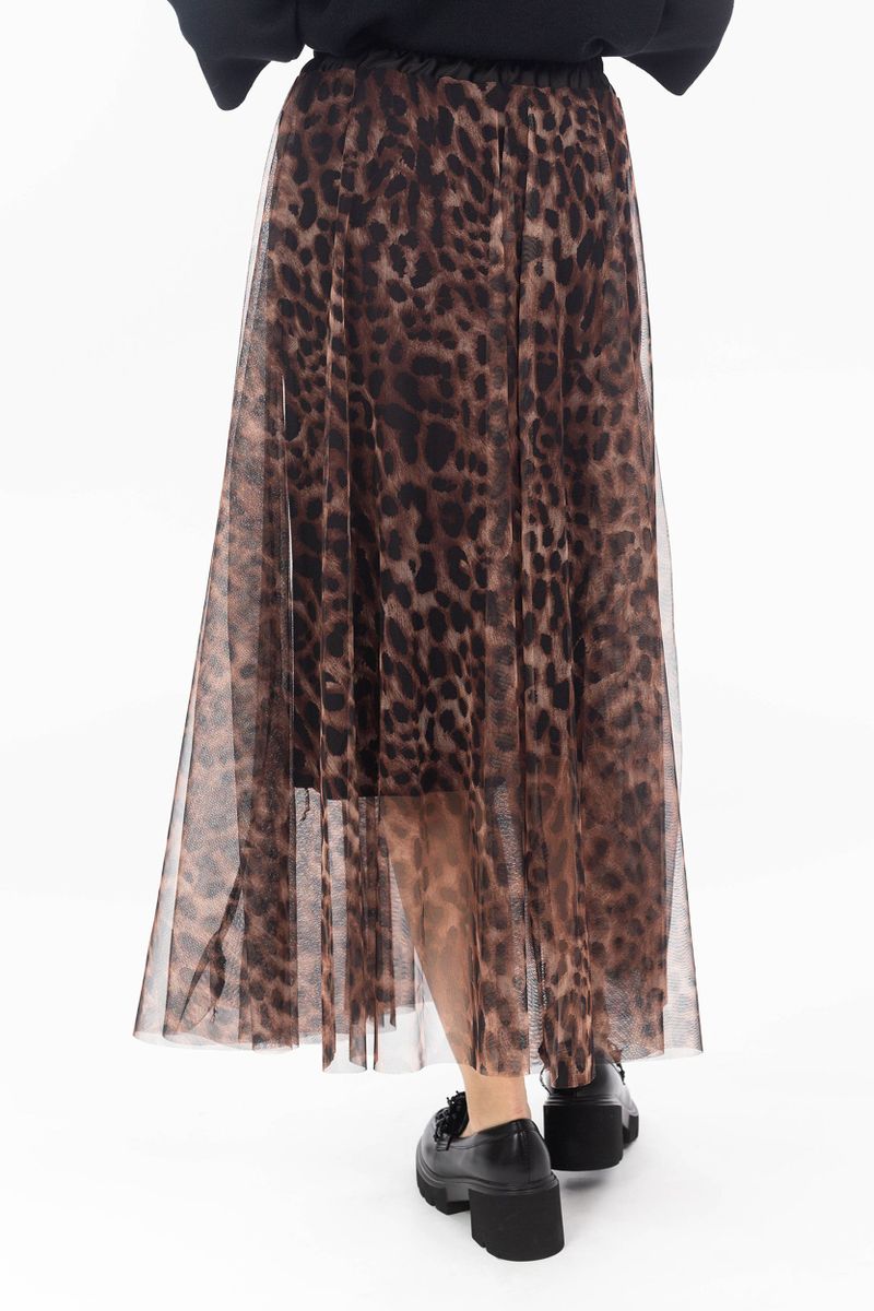 Tulle skirt leoprint