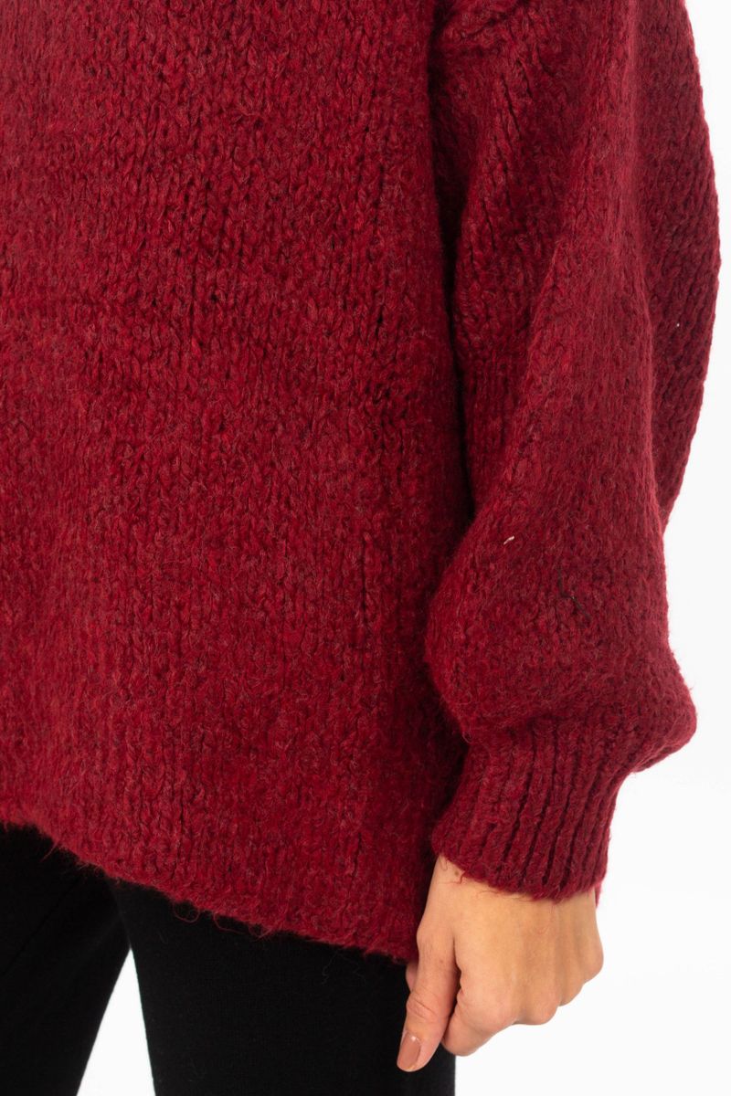 Pull à tricot grossier avec Collier de stand-up