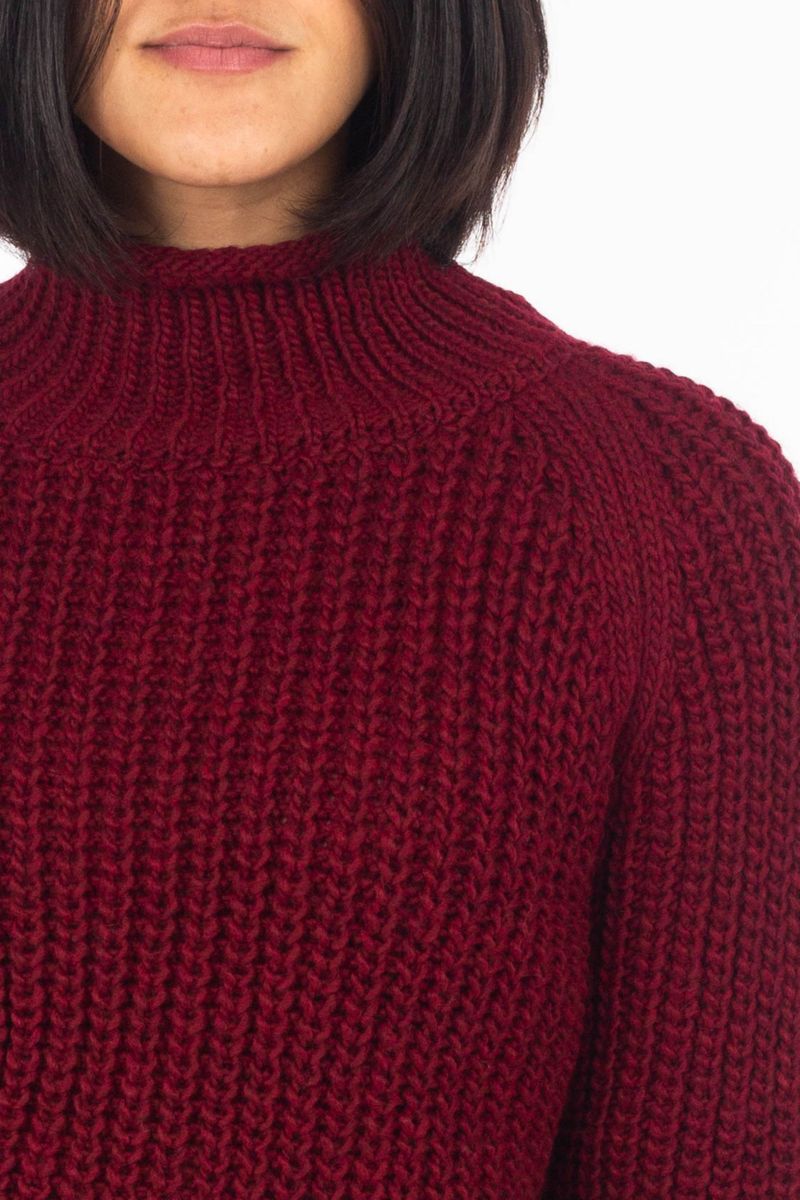 Pull à tricot grossier avec Collier de stand-up