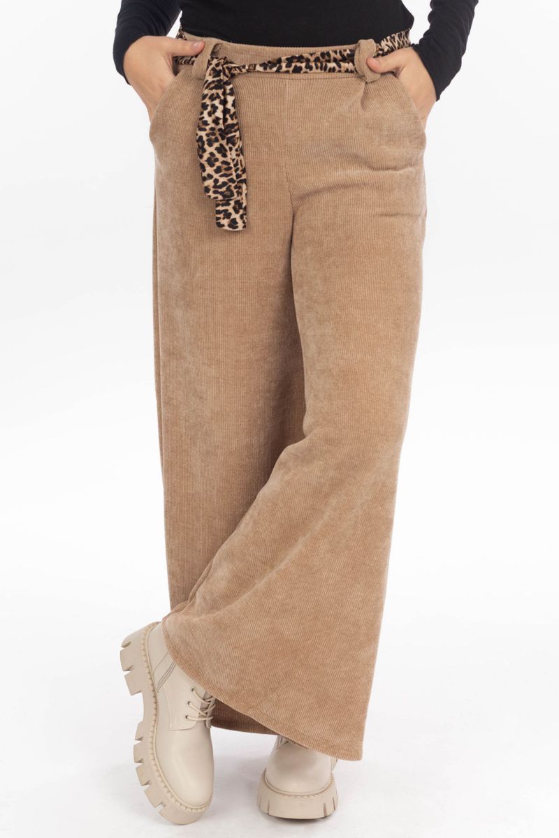 Jersey trousers with decorative seam