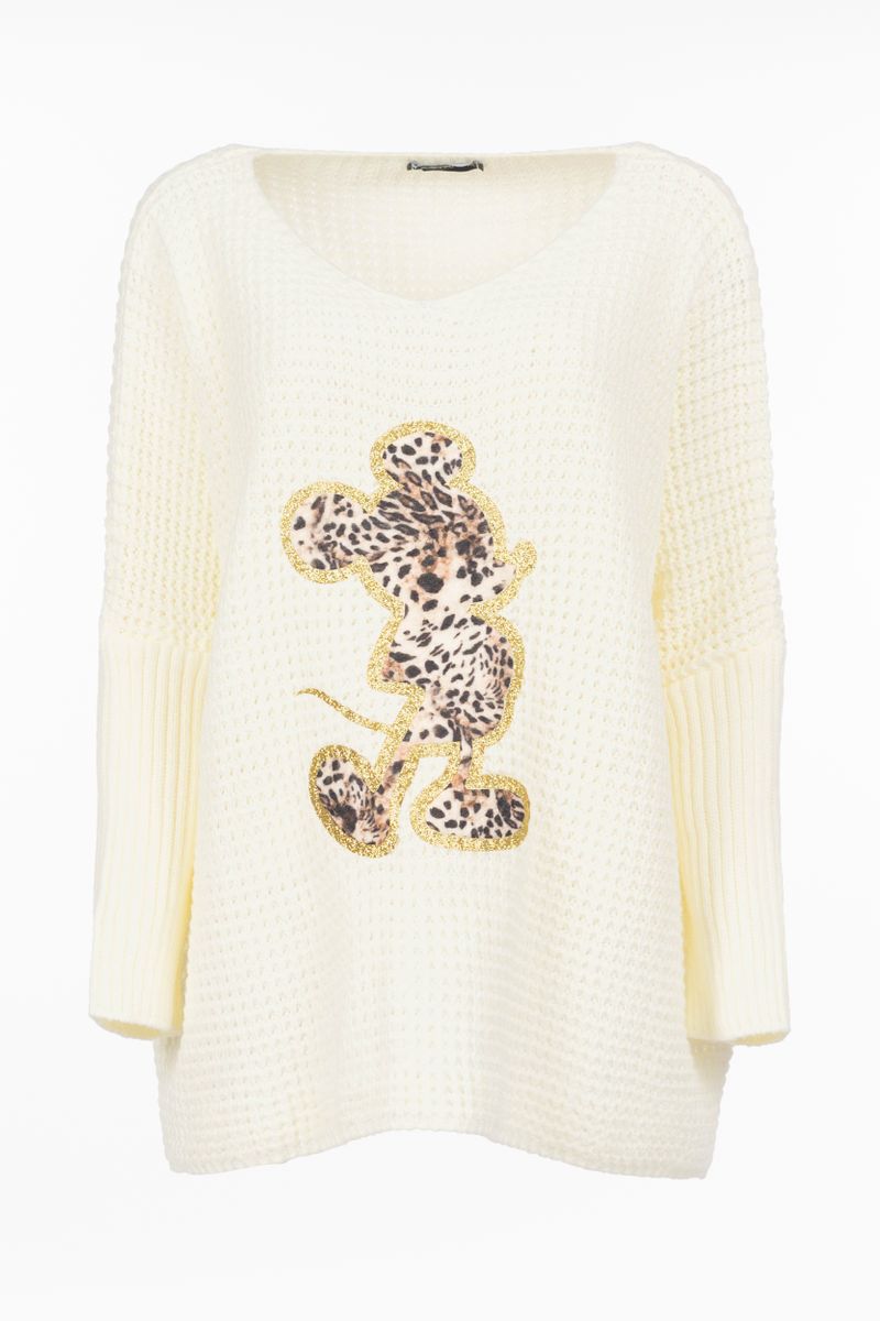 Pullover mit Leopard- Applikation