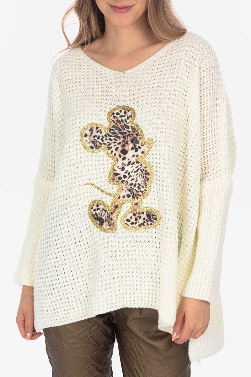 Pullover mit Leopard- Applikation