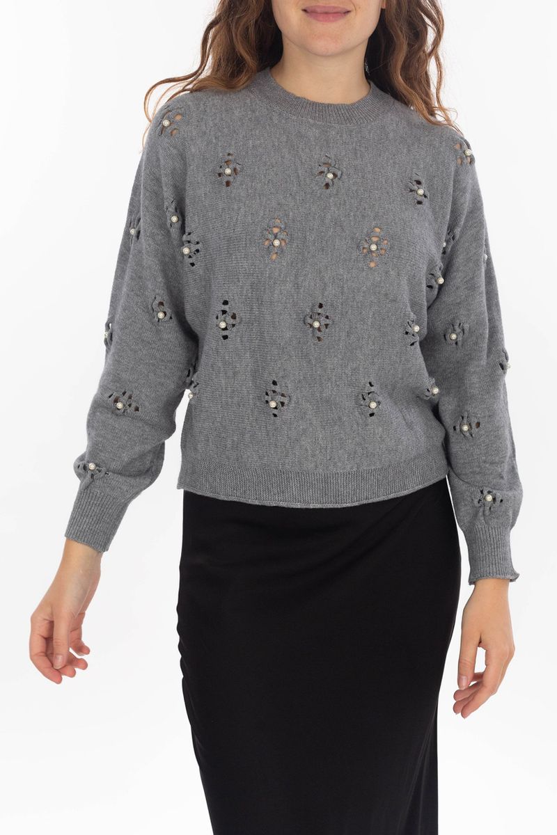 Eleganter Pullover mit Ausbrenner-Muster